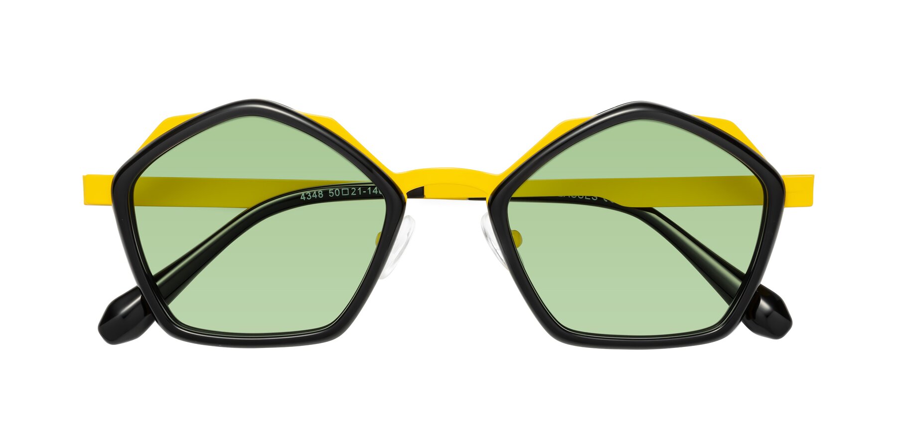 Folded Front of Sugar in Black-Yellow with Medium Green Tinted Lenses