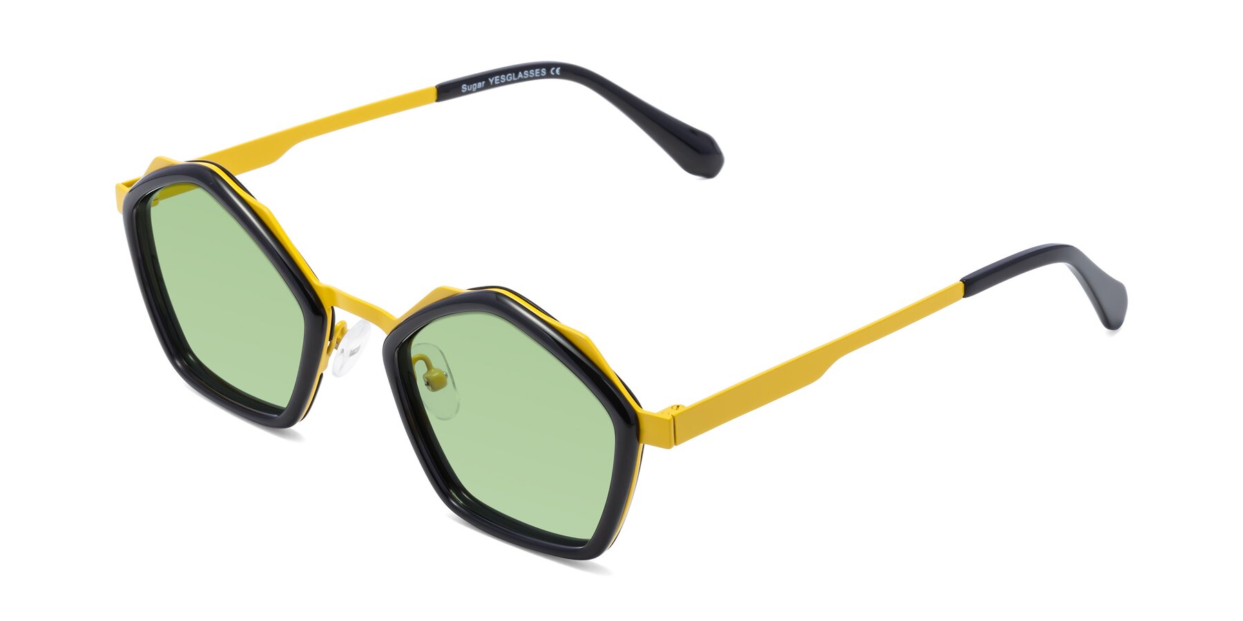 Angle of Sugar in Black-Yellow with Medium Green Tinted Lenses