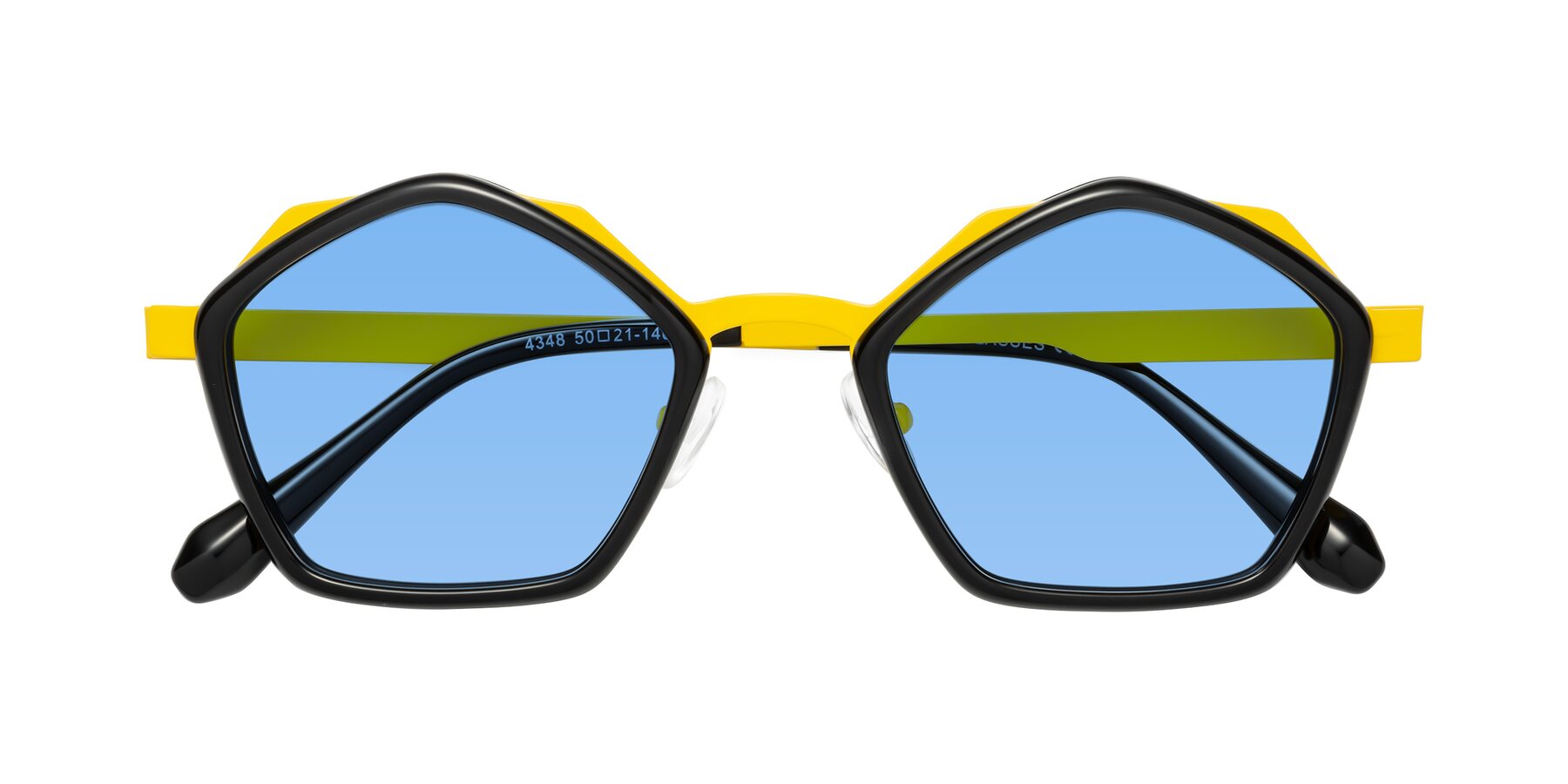 Folded Front of Sugar in Black-Yellow with Medium Blue Tinted Lenses