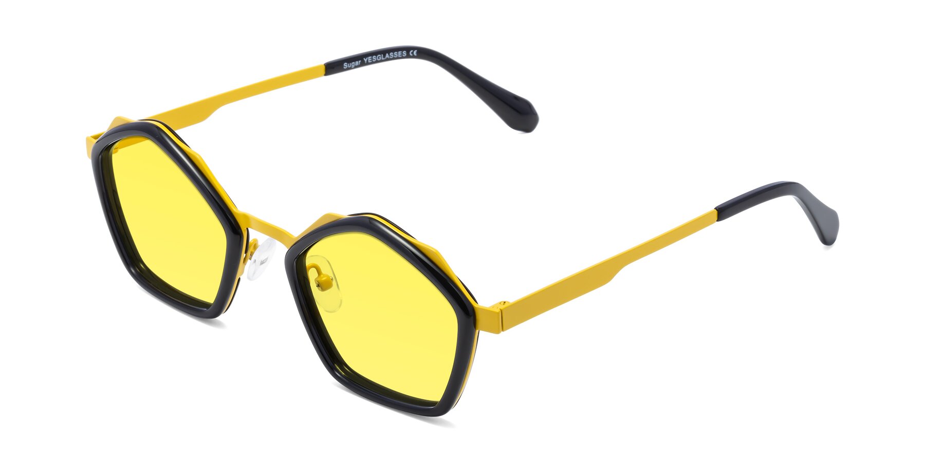 Angle of Sugar in Black-Yellow with Medium Yellow Tinted Lenses