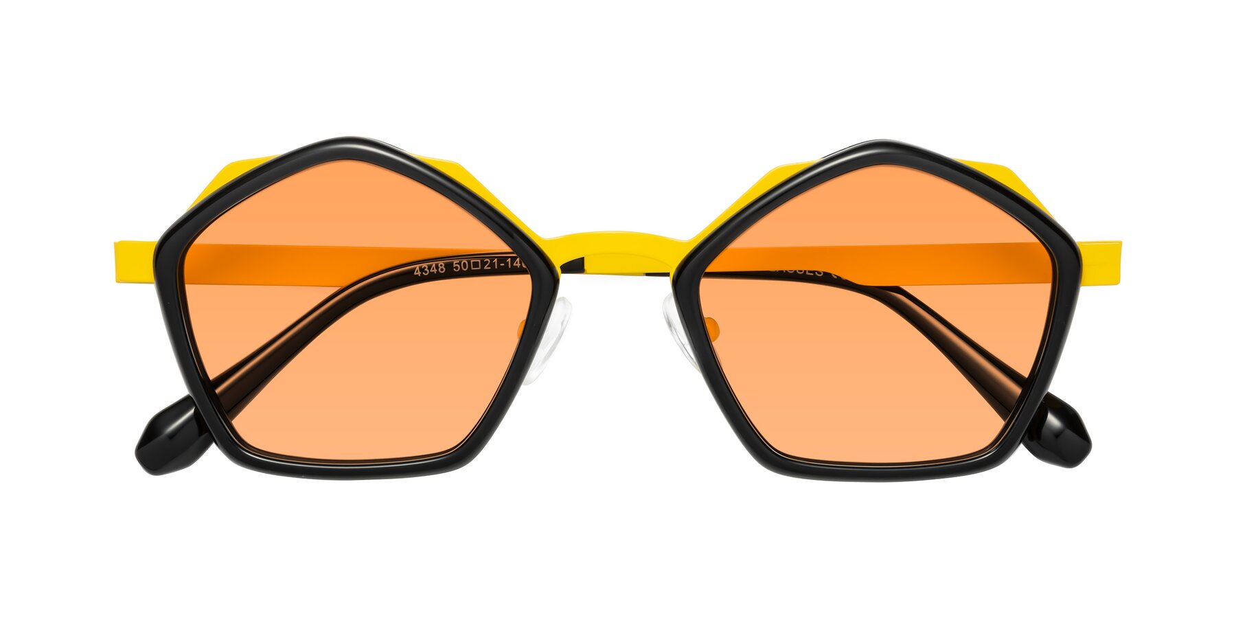 Folded Front of Sugar in Black-Yellow with Medium Orange Tinted Lenses
