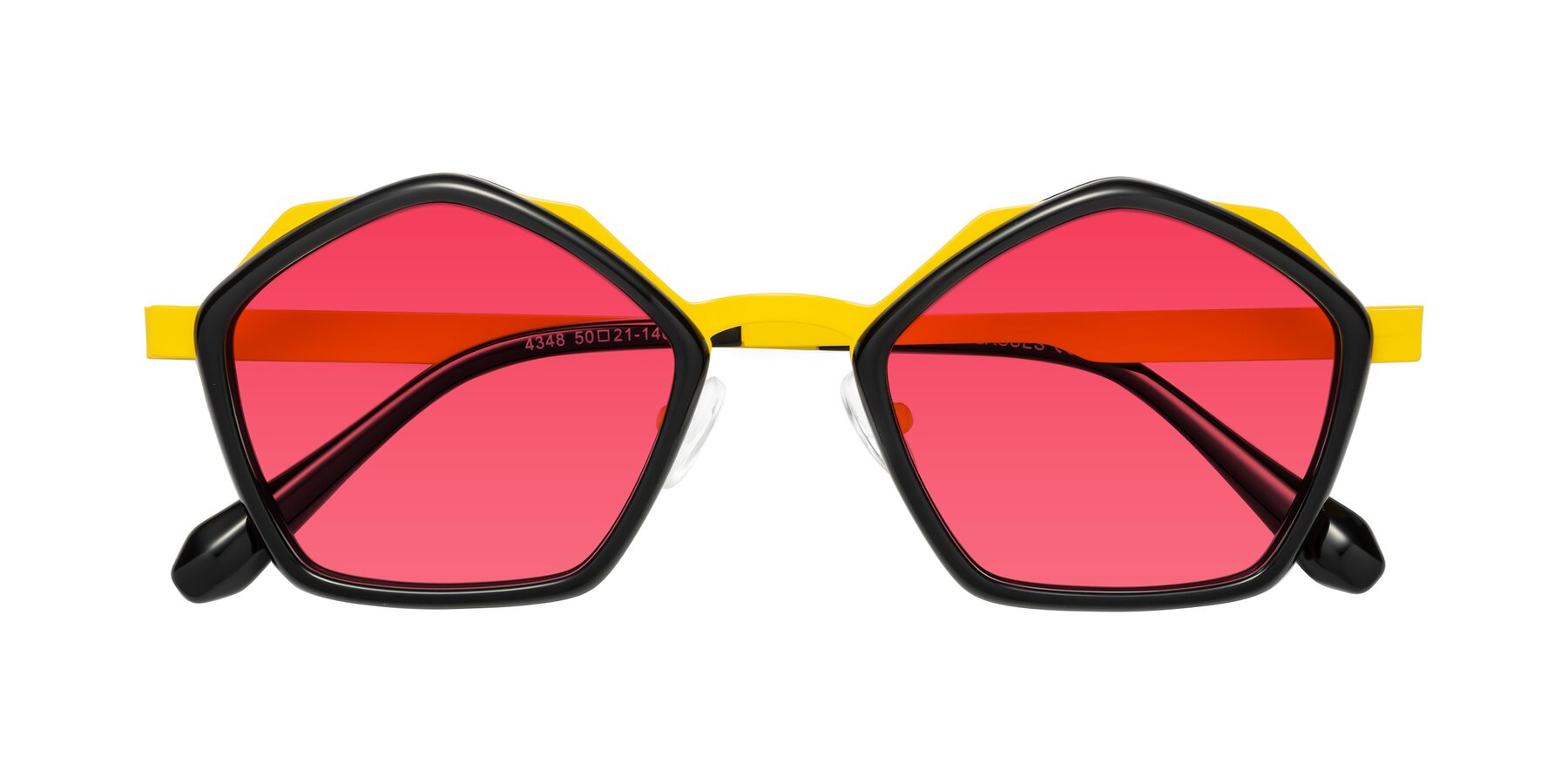 Folded Front of Sugar in Black-Yellow with Red Tinted Lenses