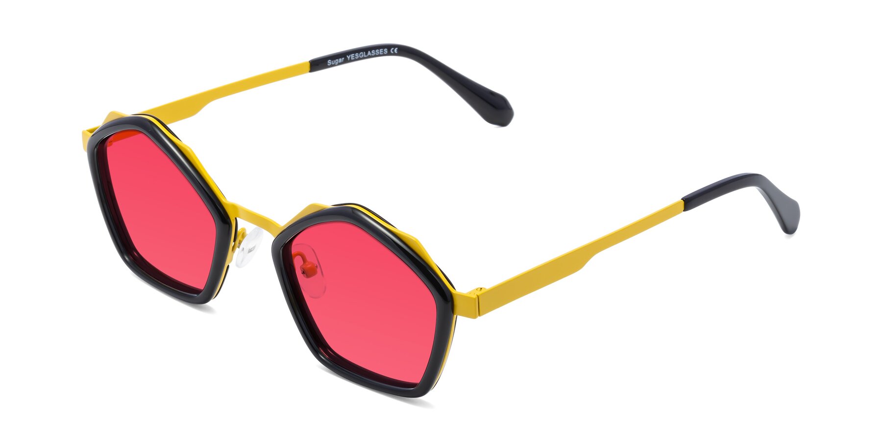 Angle of Sugar in Black-Yellow with Red Tinted Lenses