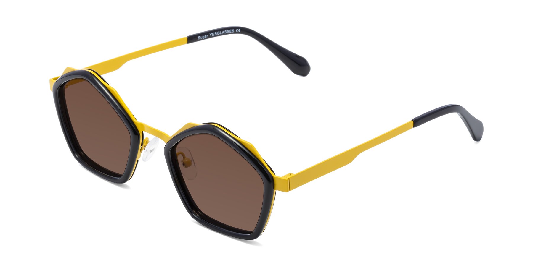 Angle of Sugar in Black-Yellow with Brown Tinted Lenses