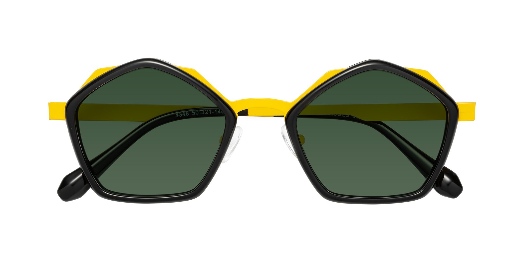 Folded Front of Sugar in Black-Yellow with Green Tinted Lenses