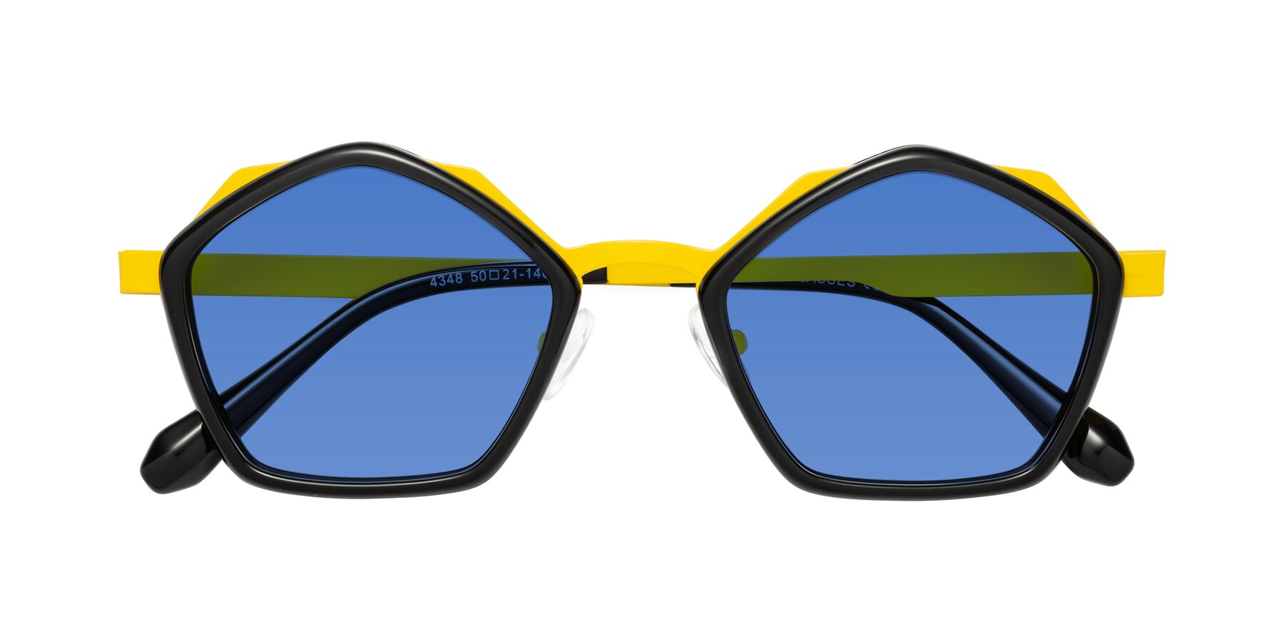 Folded Front of Sugar in Black-Yellow with Blue Tinted Lenses