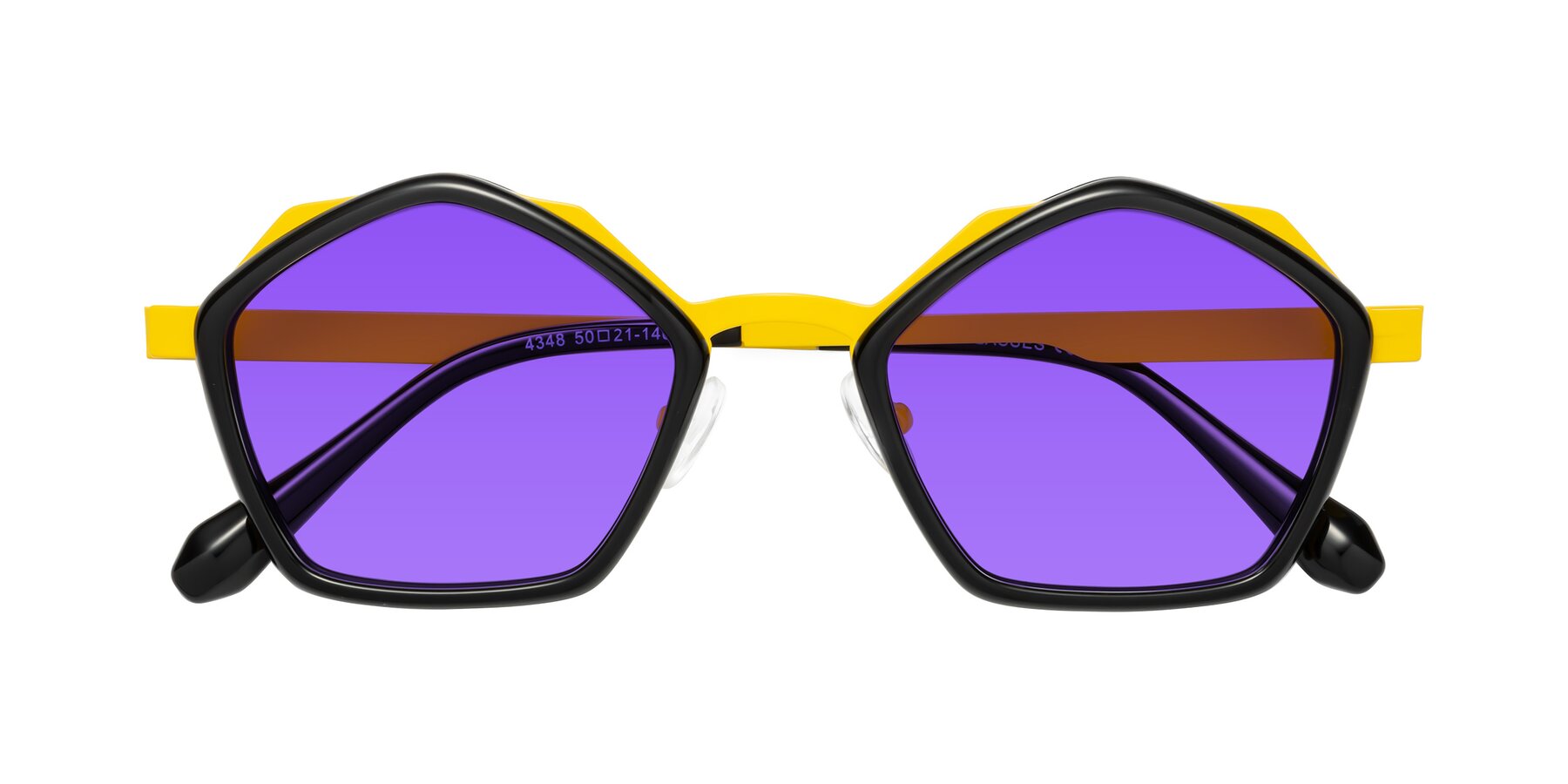 Folded Front of Sugar in Black-Yellow with Purple Tinted Lenses