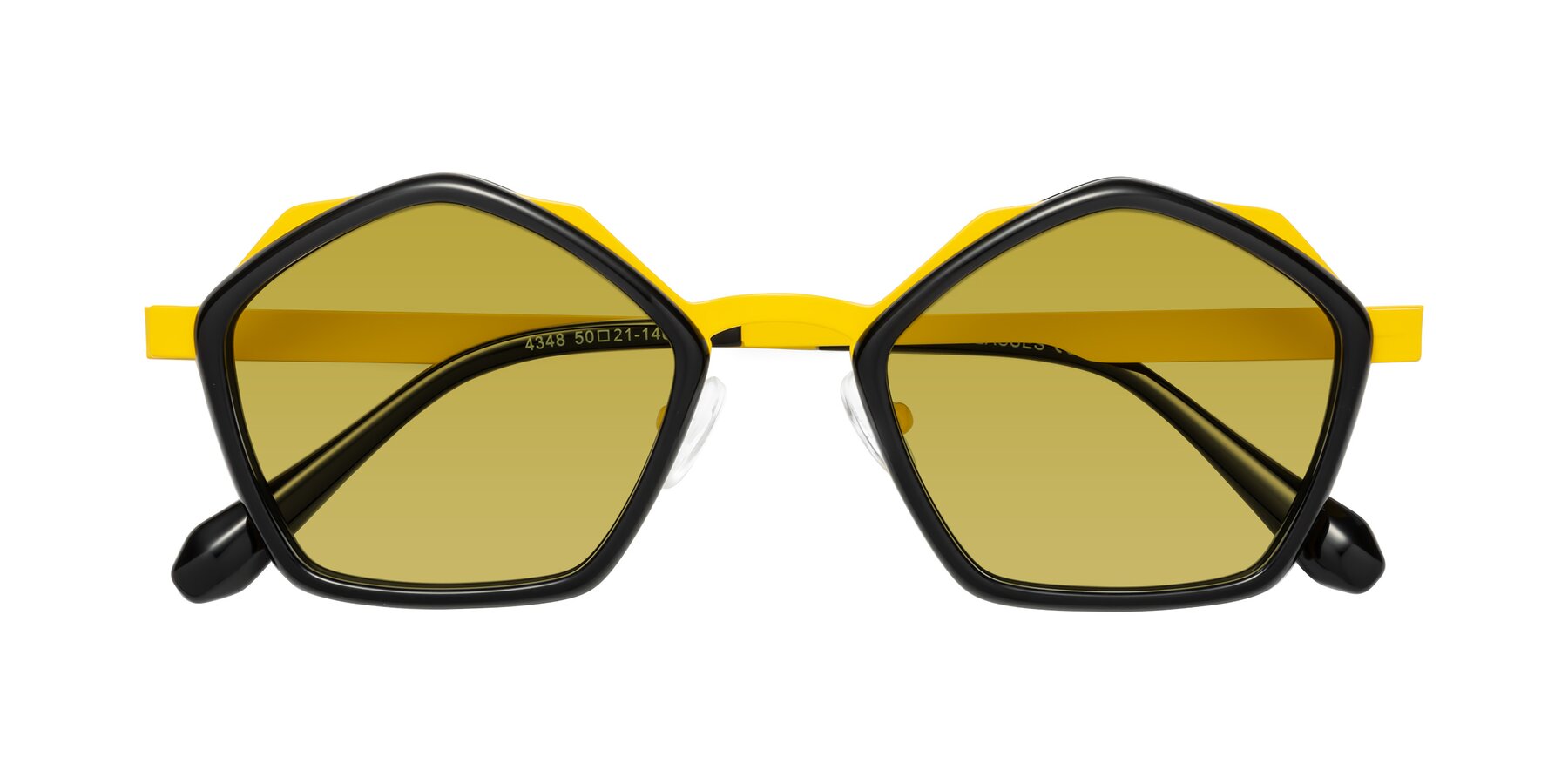 Folded Front of Sugar in Black-Yellow with Champagne Tinted Lenses