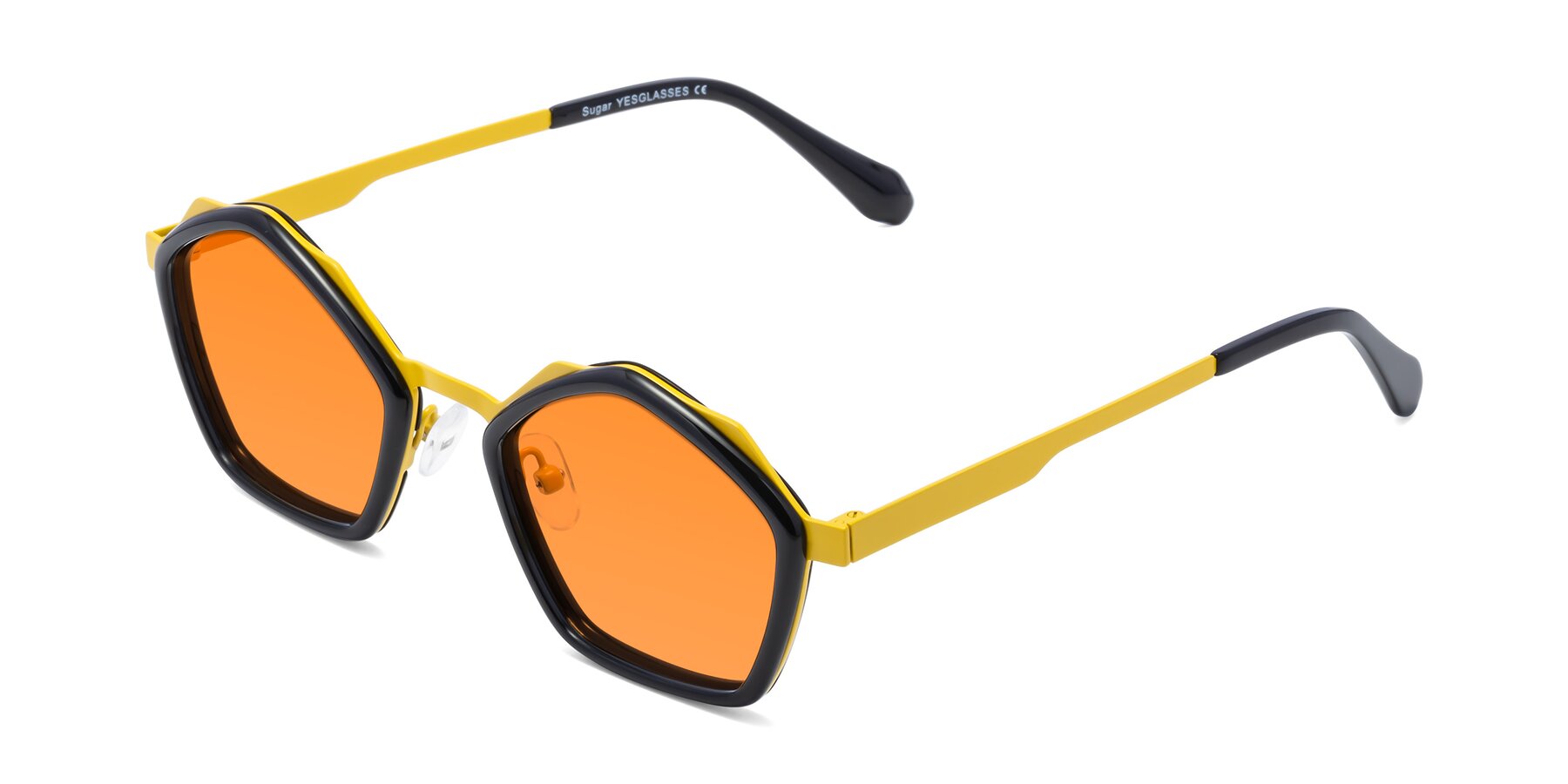 Angle of Sugar in Black-Yellow with Orange Tinted Lenses