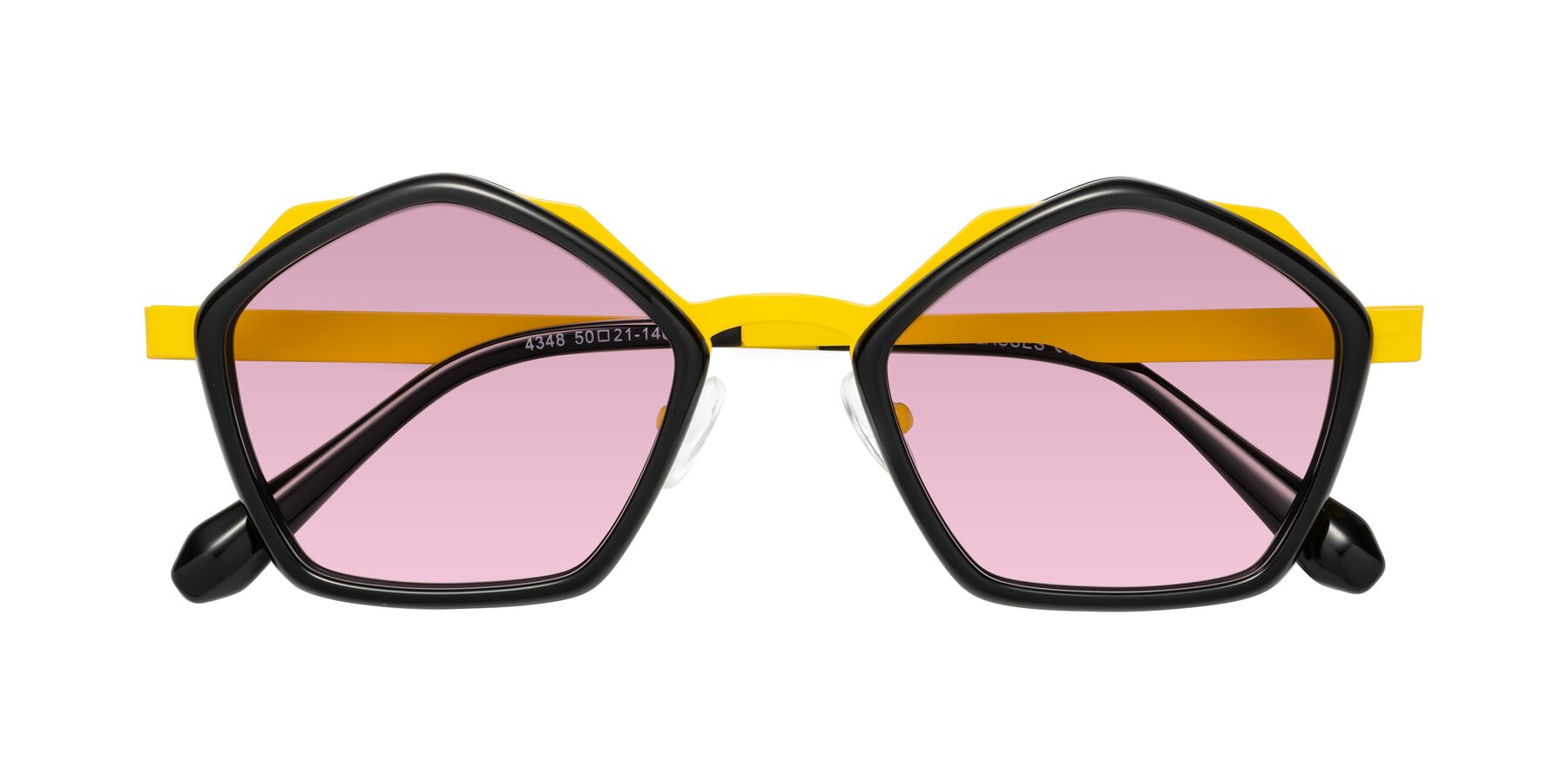 Folded Front of Sugar in Black-Yellow with Light Wine Tinted Lenses