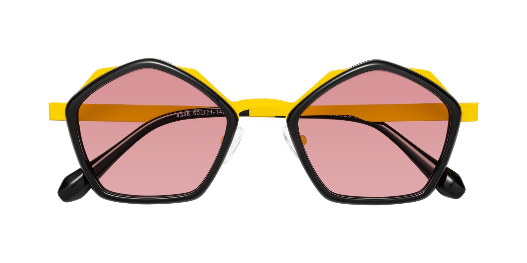 Folded Front of Sugar in Black-Yellow with Medium Garnet Tinted Lenses