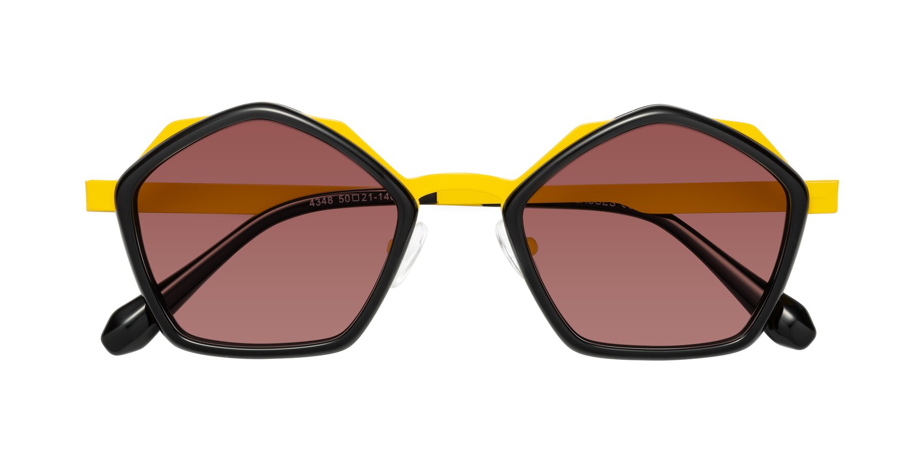 Folded Front of Sugar in Black-Yellow with Garnet Tinted Lenses