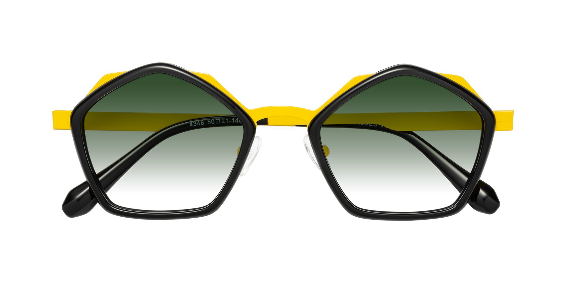 Folded Front of Sugar in Black-Yellow with Green Gradient Lenses