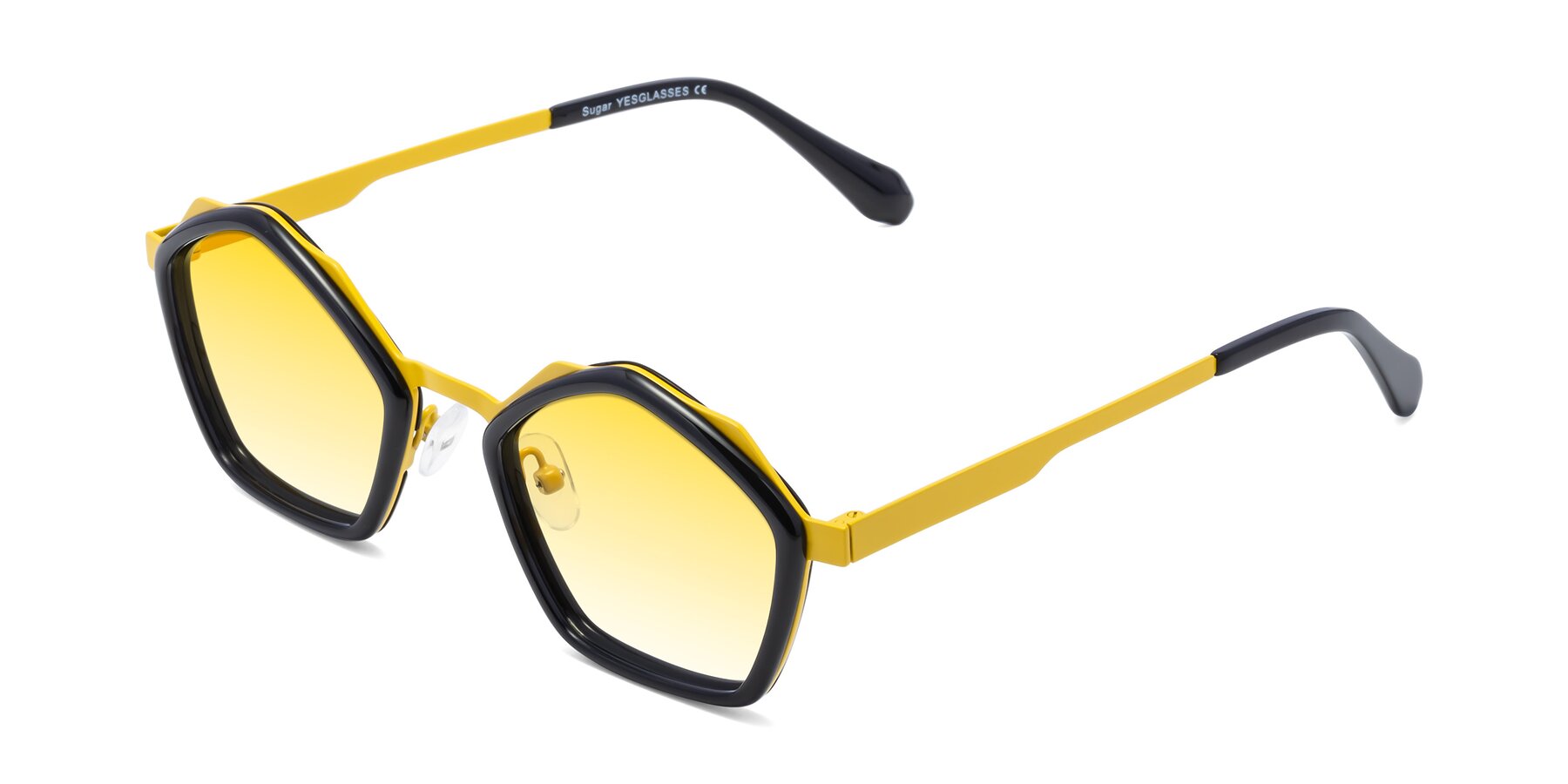 Angle of Sugar in Black-Yellow with Yellow Gradient Lenses