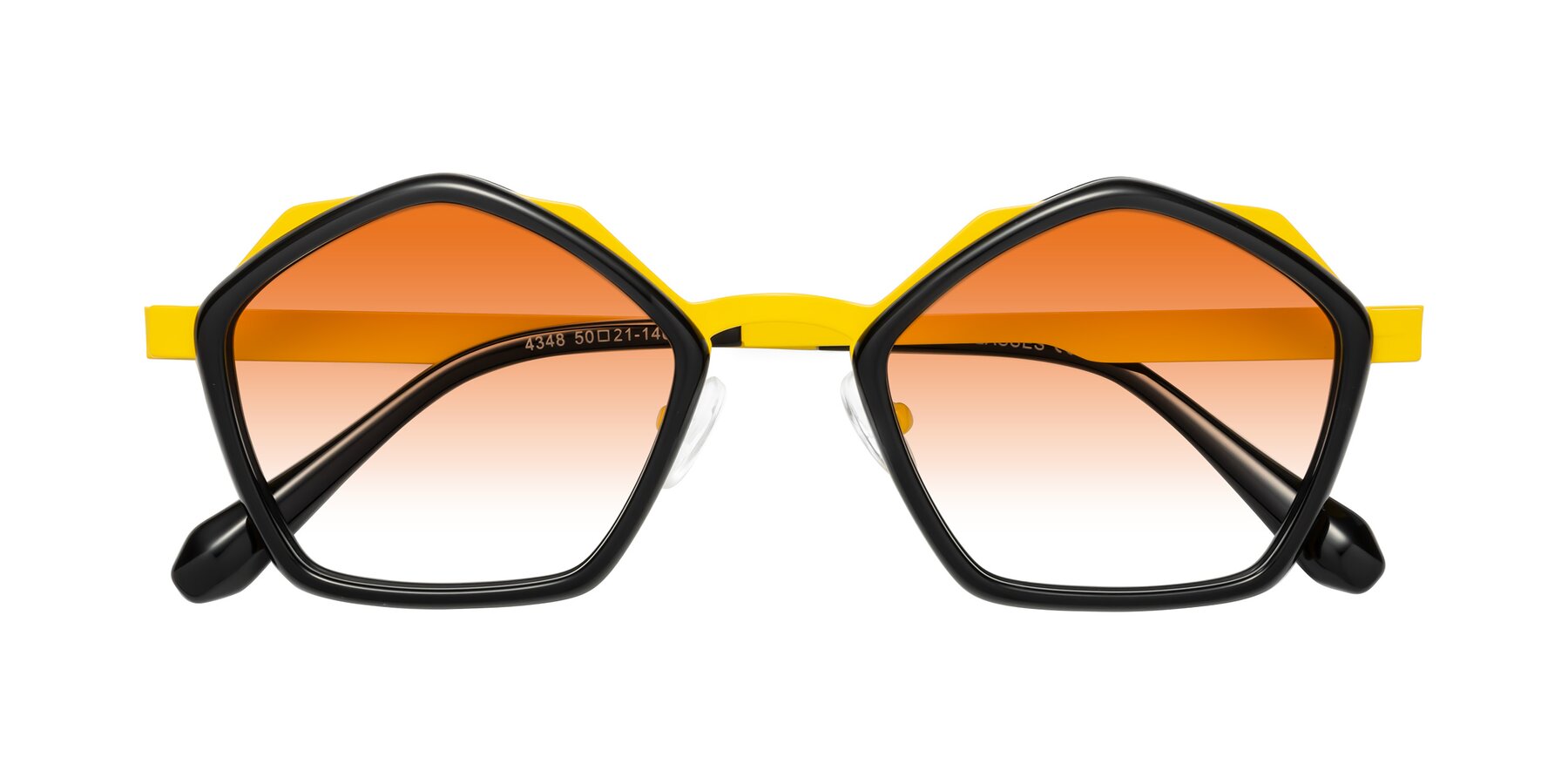Folded Front of Sugar in Black-Yellow with Orange Gradient Lenses