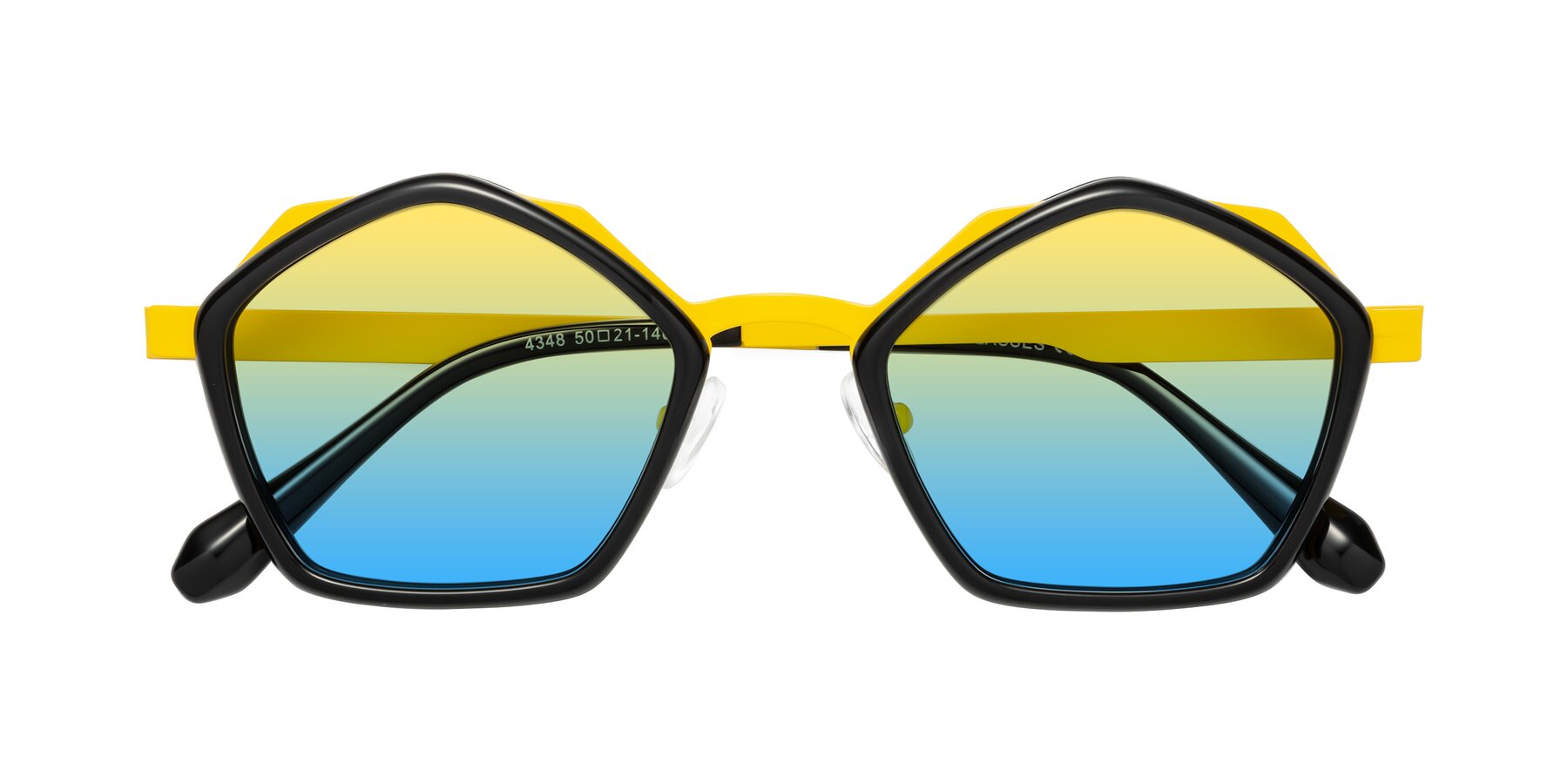 Folded Front of Sugar in Black-Yellow with Yellow / Blue Gradient Lenses