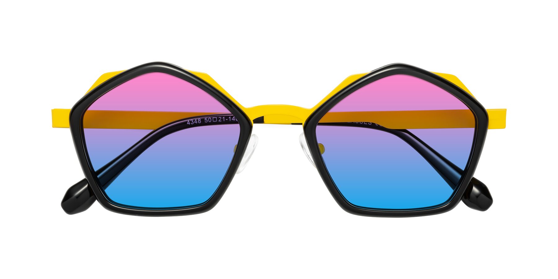 Folded Front of Sugar in Black-Yellow with Pink / Blue Gradient Lenses