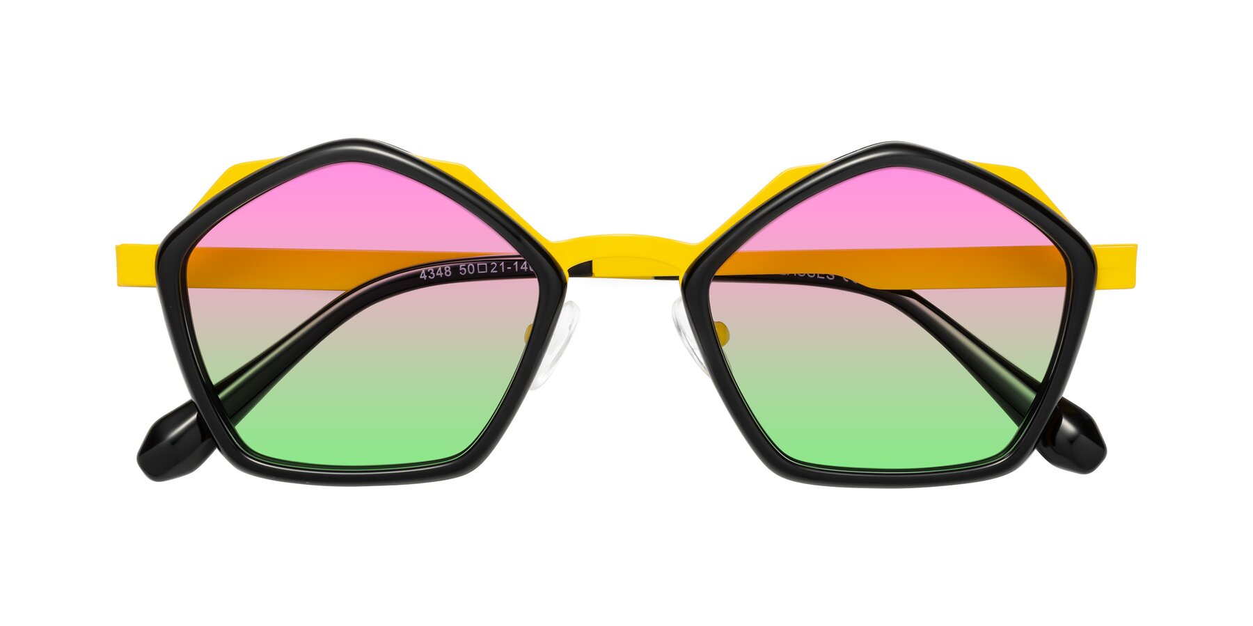 Folded Front of Sugar in Black-Yellow with Pink / Green Gradient Lenses