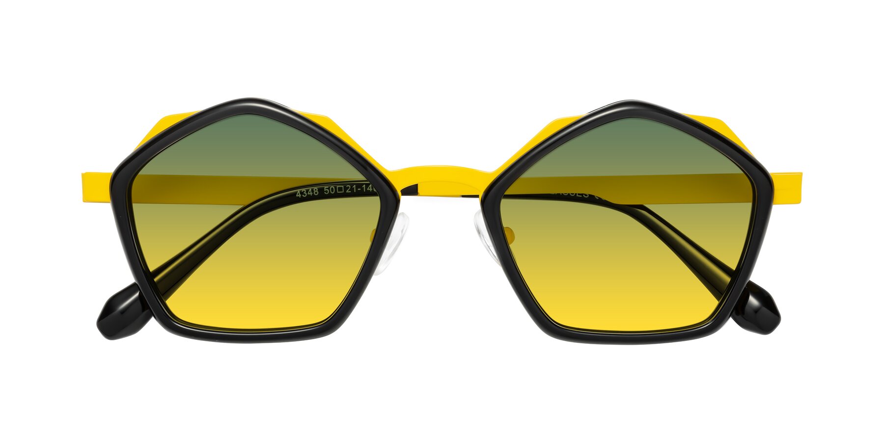 Folded Front of Sugar in Black-Yellow with Green / Yellow Gradient Lenses