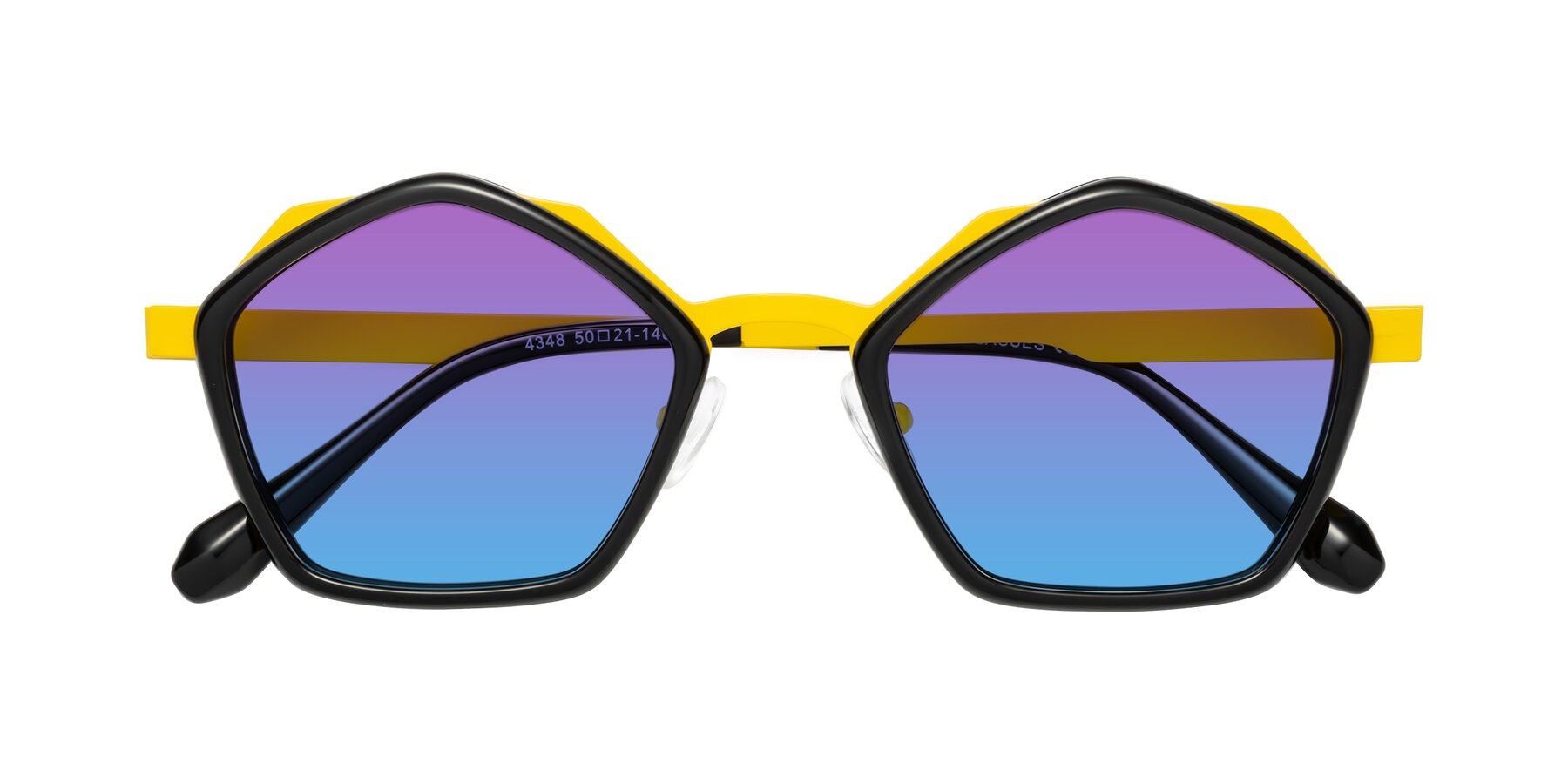 Folded Front of Sugar in Black-Yellow with Purple / Blue Gradient Lenses