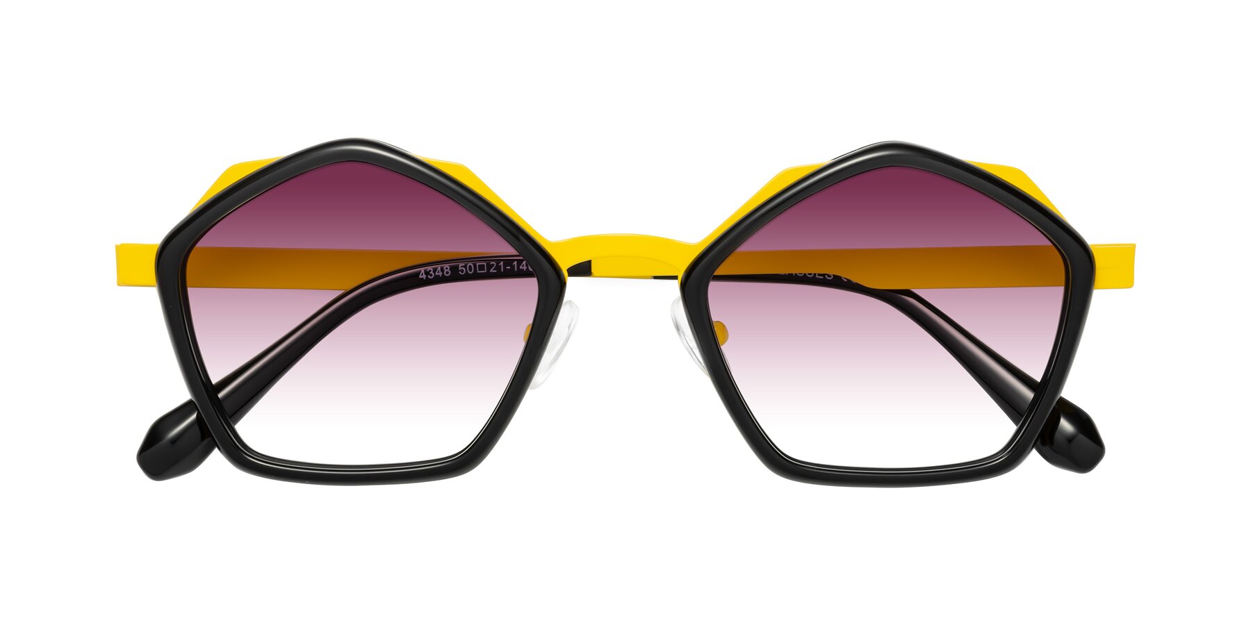 Folded Front of Sugar in Black-Yellow with Wine Gradient Lenses