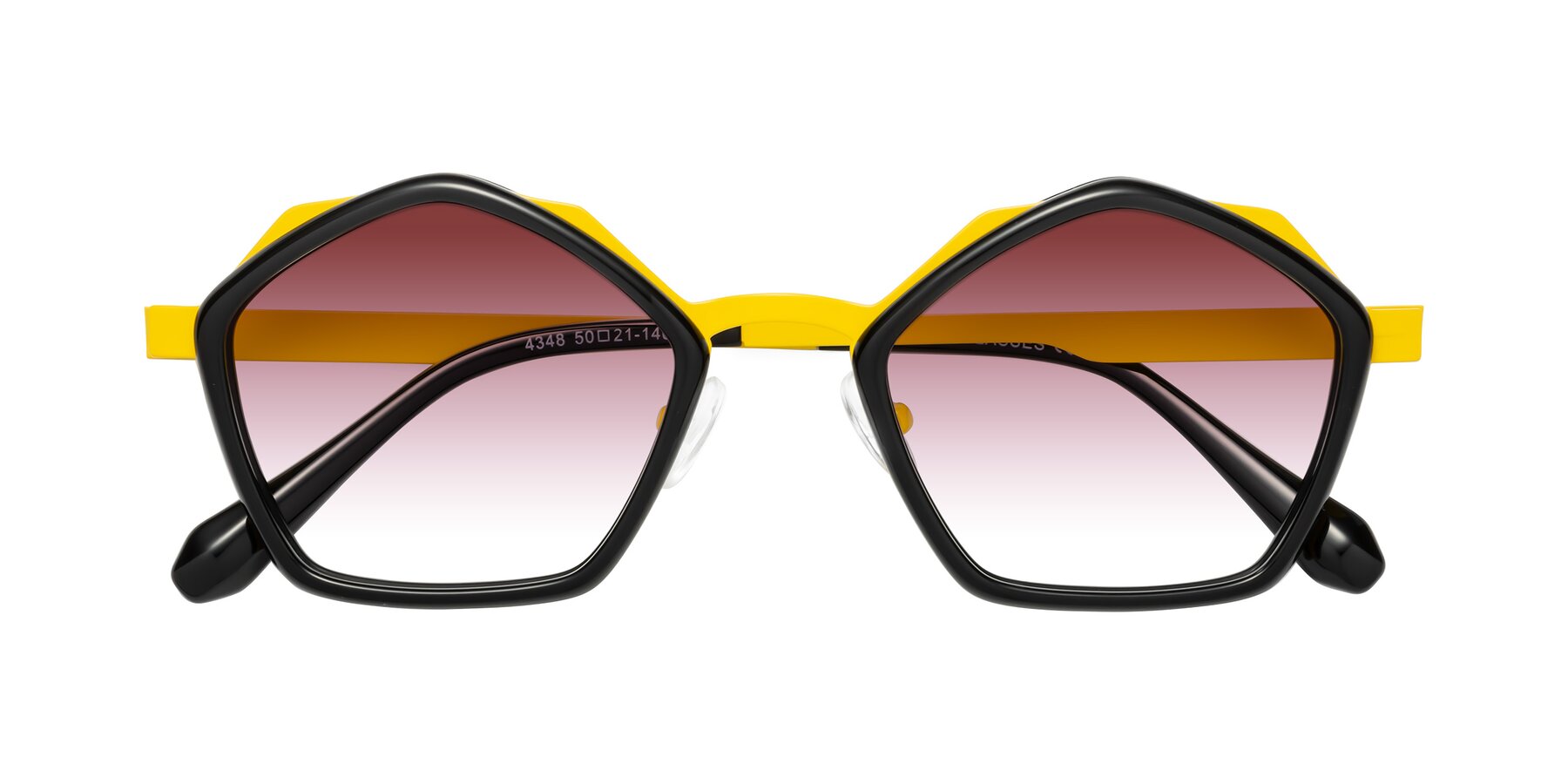 Folded Front of Sugar in Black-Yellow with Garnet Gradient Lenses