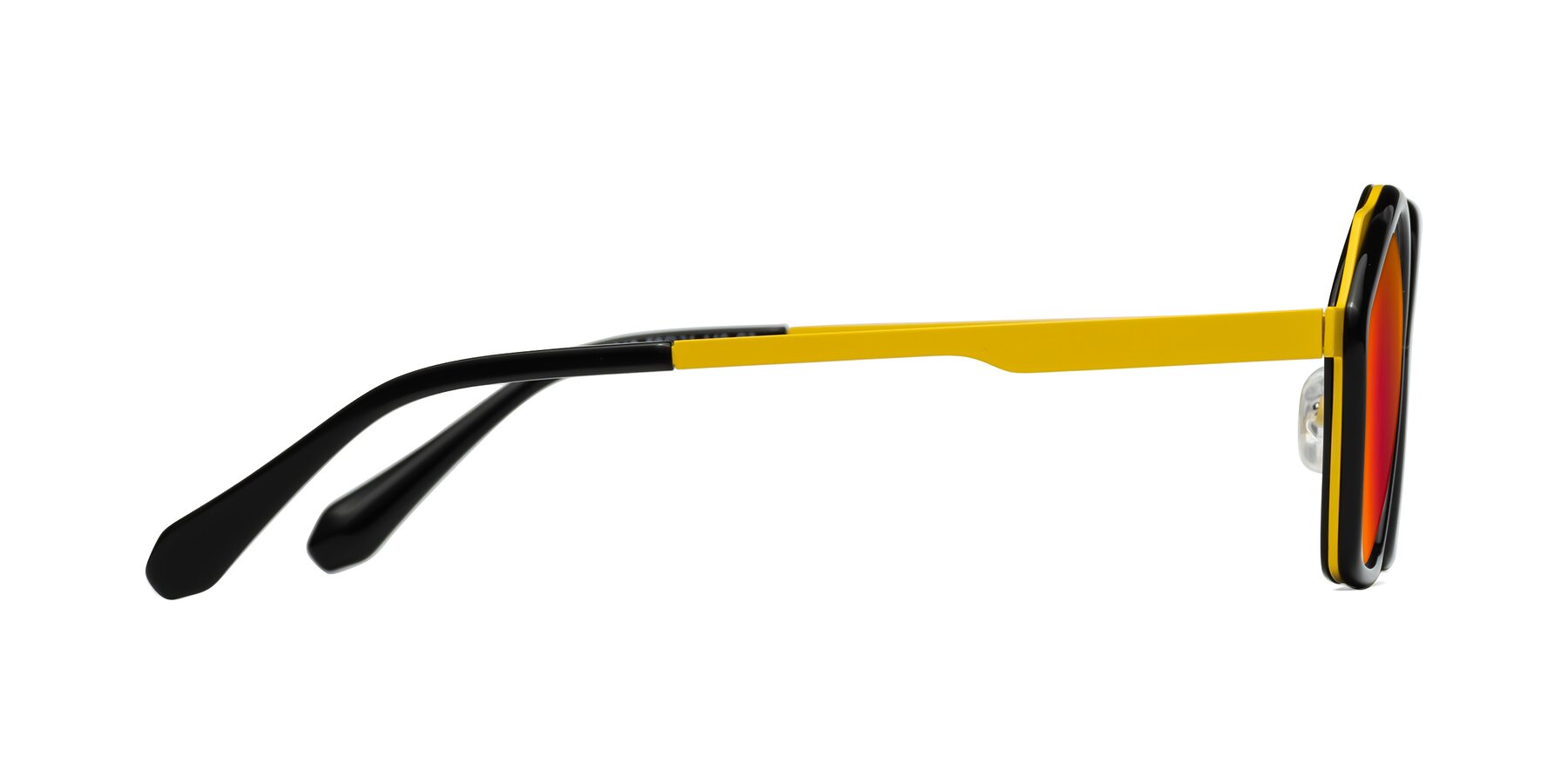 Side of Sugar in Black-Yellow with Red Gold Mirrored Lenses