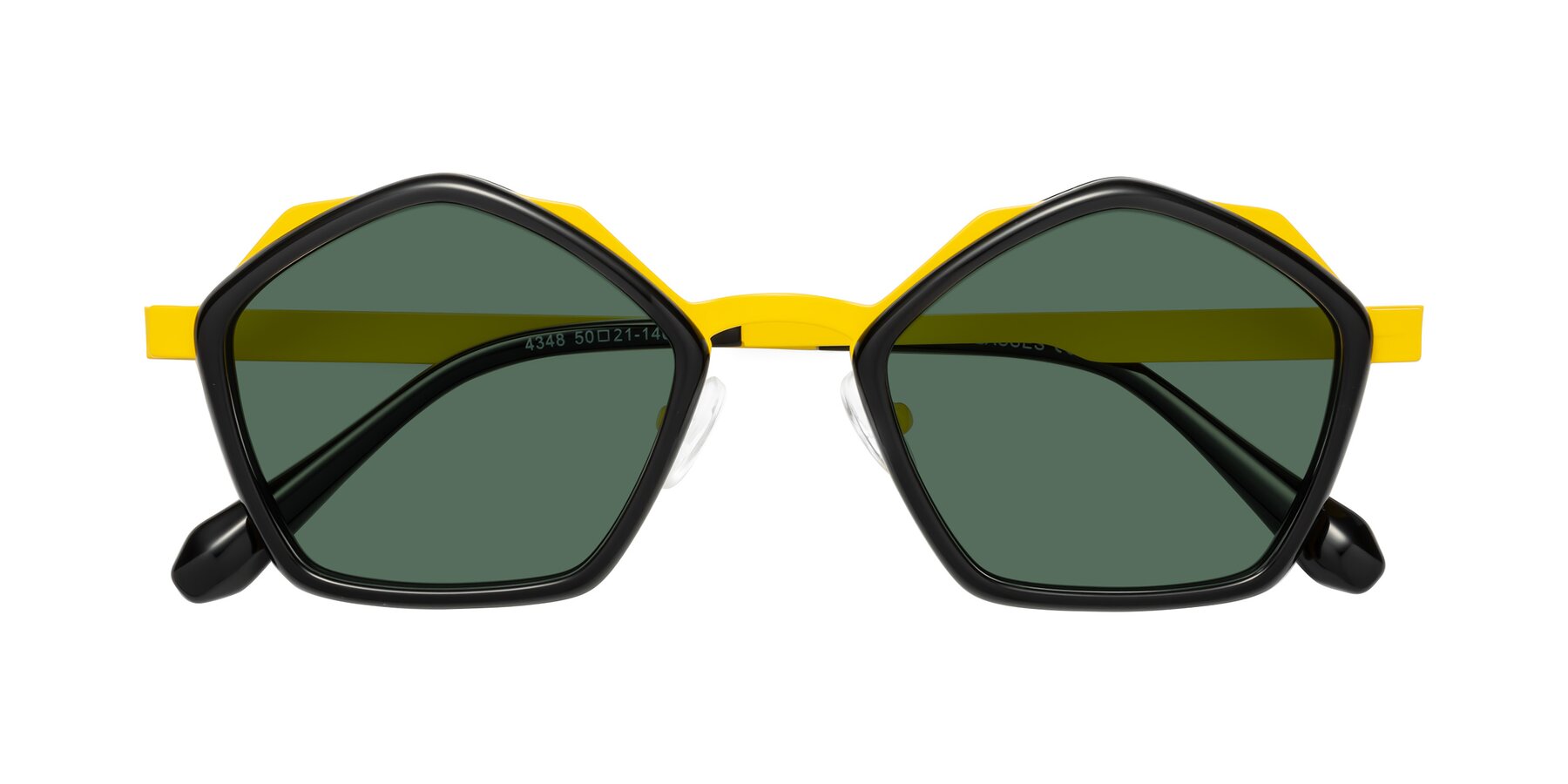 Folded Front of Sugar in Black-Yellow with Green Polarized Lenses