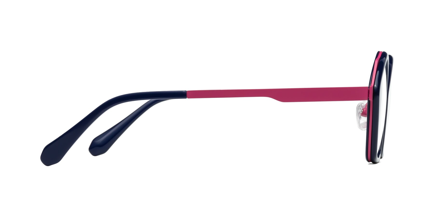 Side of Sugar in Deep Blue-Magenta with Clear Eyeglass Lenses