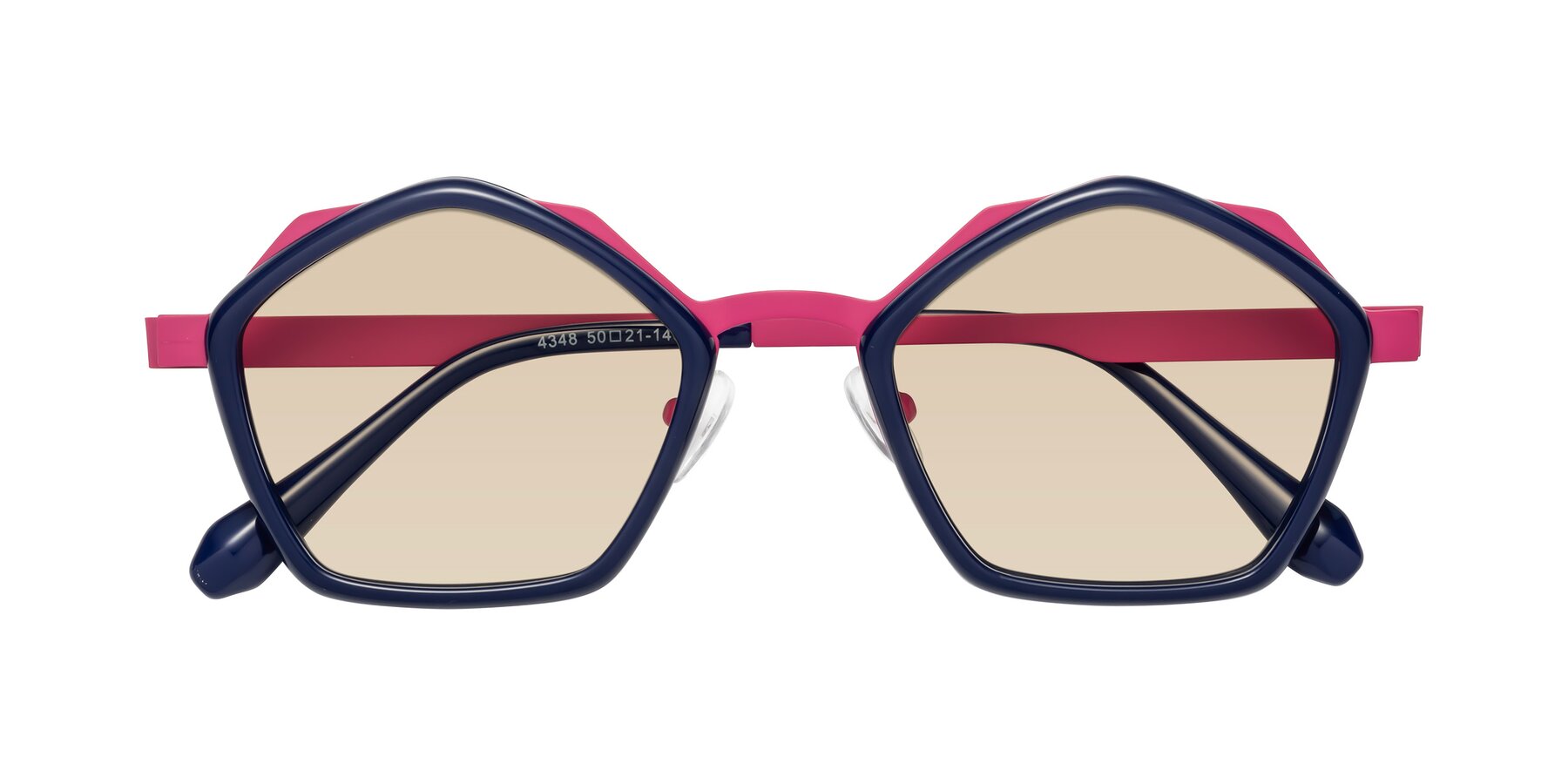 Folded Front of Sugar in Deep Blue-Magenta with Light Brown Tinted Lenses