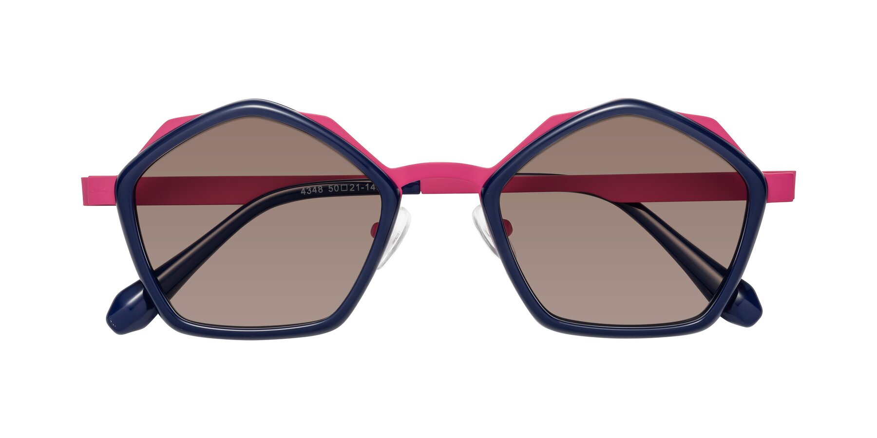 Folded Front of Sugar in Deep Blue-Magenta with Medium Brown Tinted Lenses