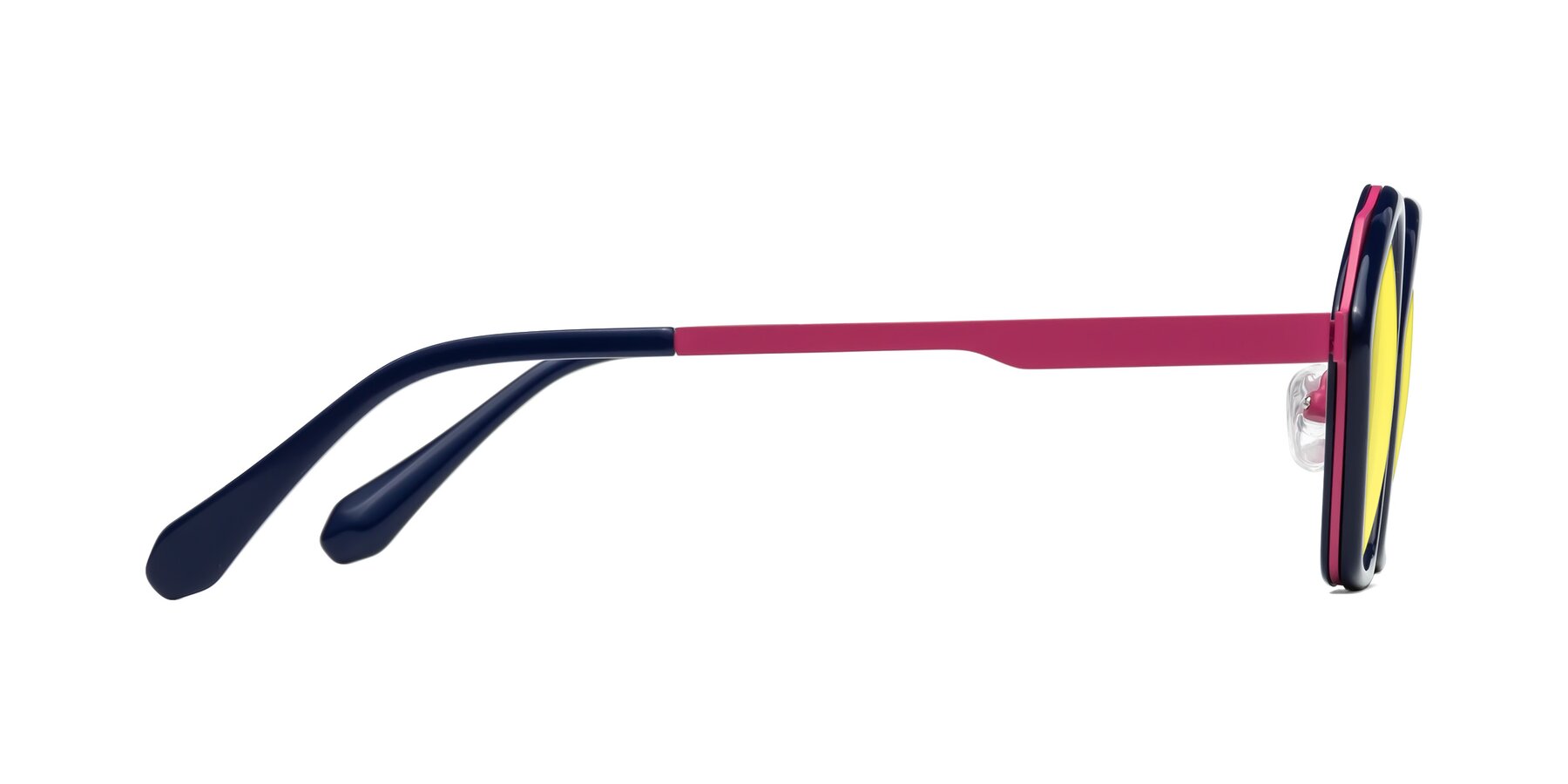 Side of Sugar in Deep Blue-Magenta with Medium Yellow Tinted Lenses