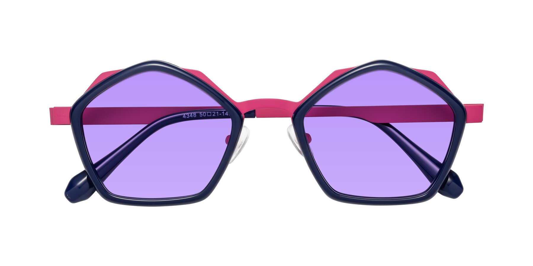 Folded Front of Sugar in Deep Blue-Magenta with Medium Purple Tinted Lenses