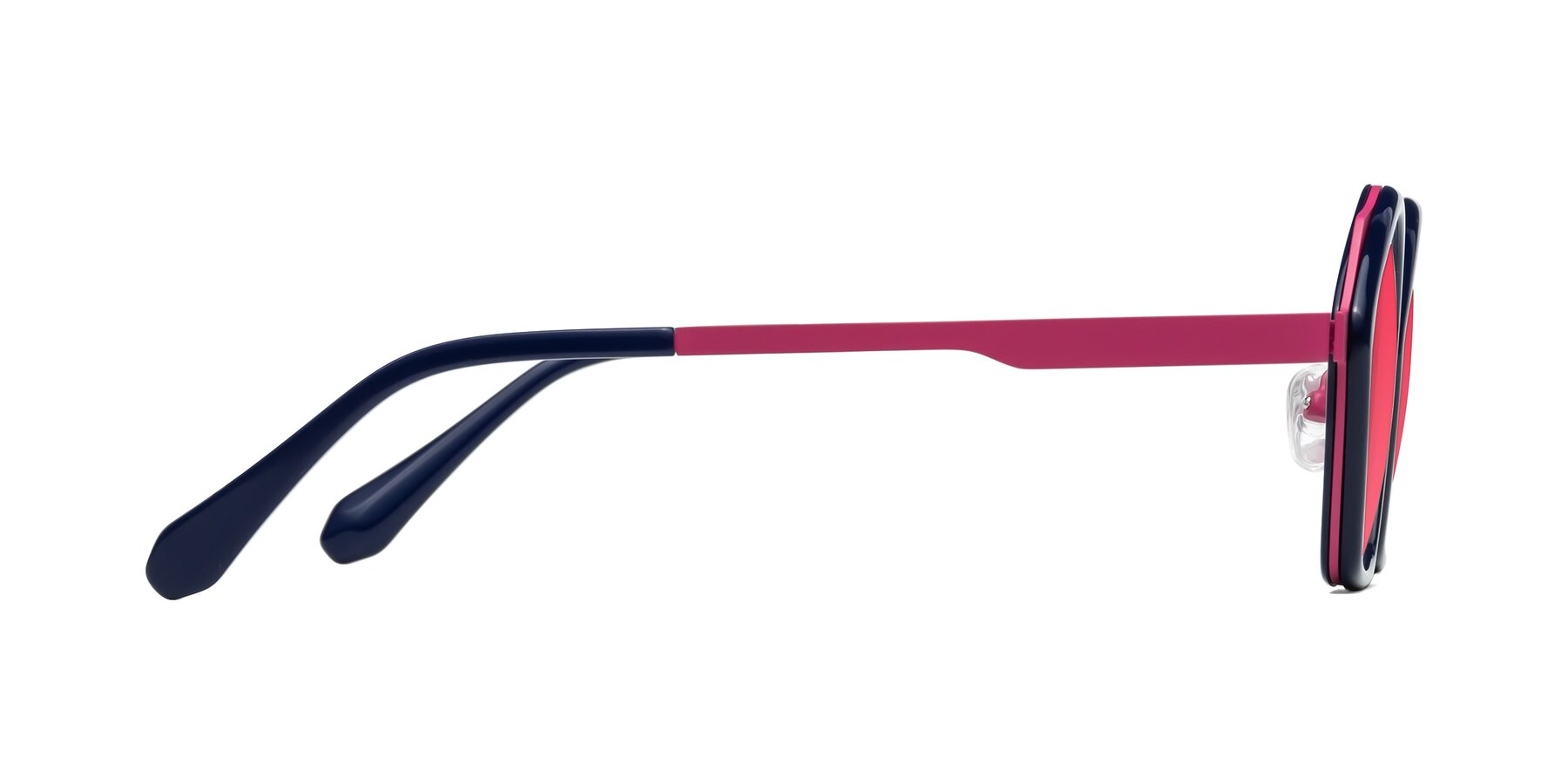 Side of Sugar in Deep Blue-Magenta with Red Tinted Lenses