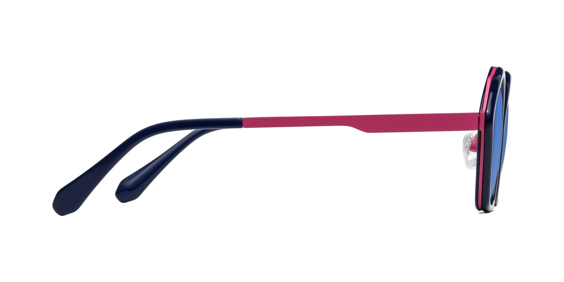 Side of Sugar in Deep Blue-Magenta with Blue Tinted Lenses