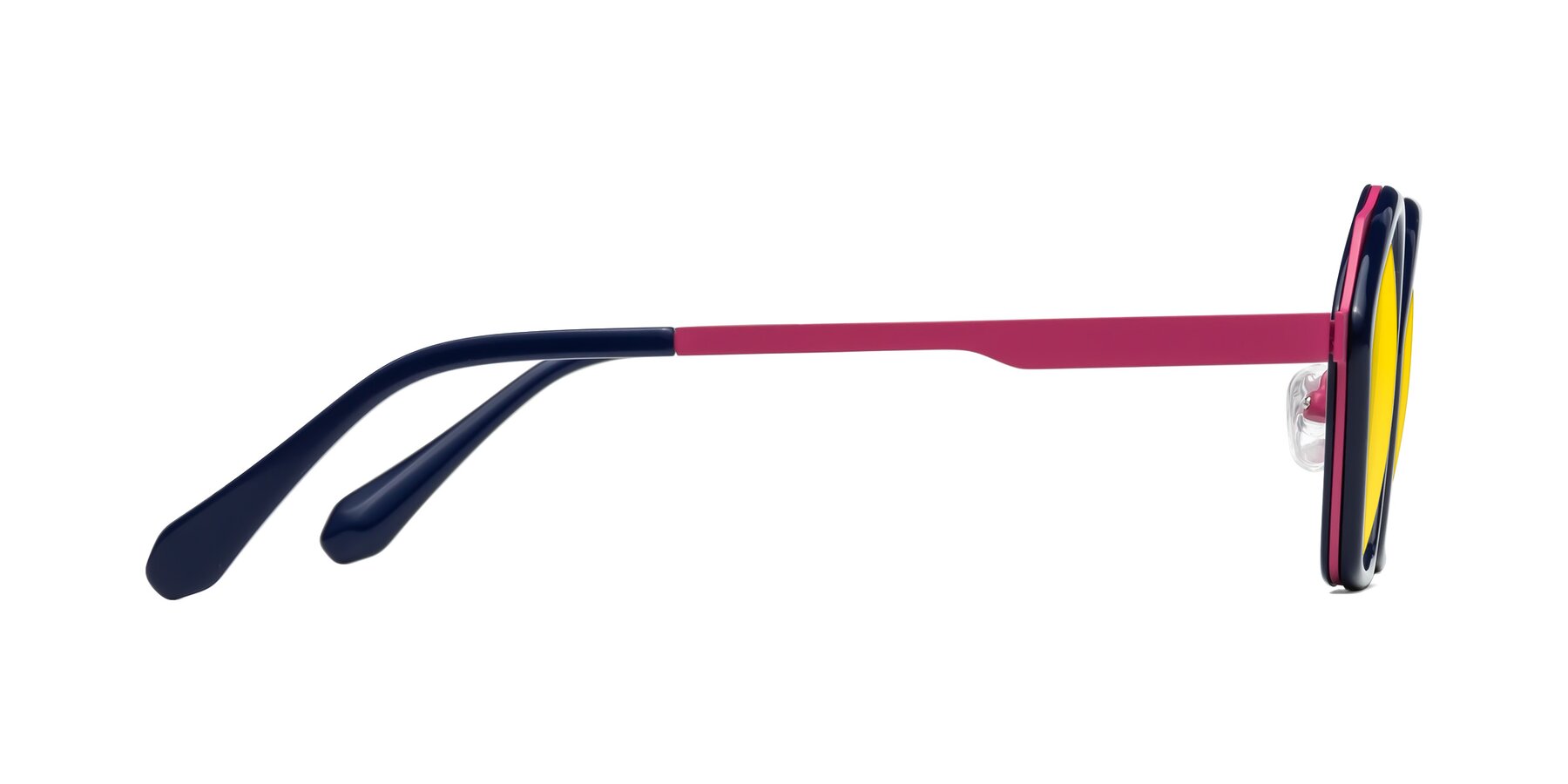 Side of Sugar in Deep Blue-Magenta with Yellow Tinted Lenses