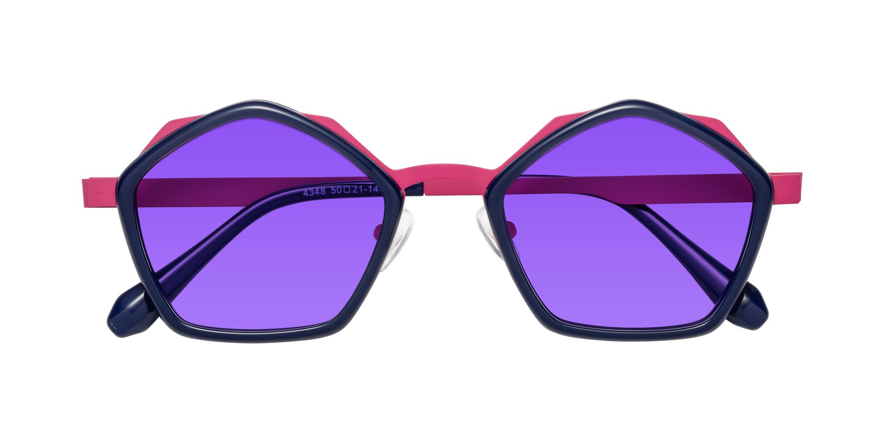 Folded Front of Sugar in Deep Blue-Magenta with Purple Tinted Lenses