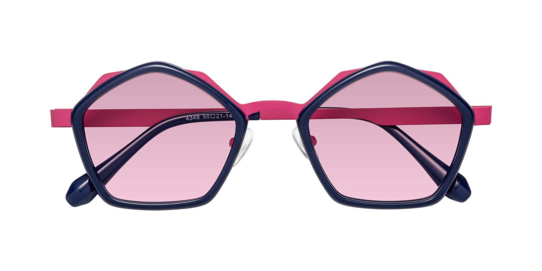 Folded Front of Sugar in Deep Blue-Magenta with Light Wine Tinted Lenses