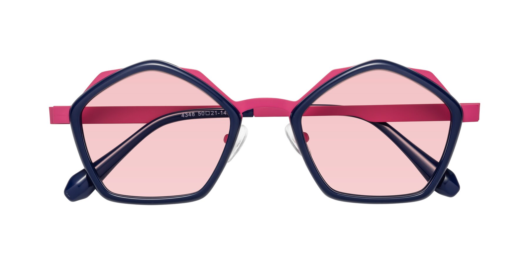 Folded Front of Sugar in Deep Blue-Magenta with Light Garnet Tinted Lenses