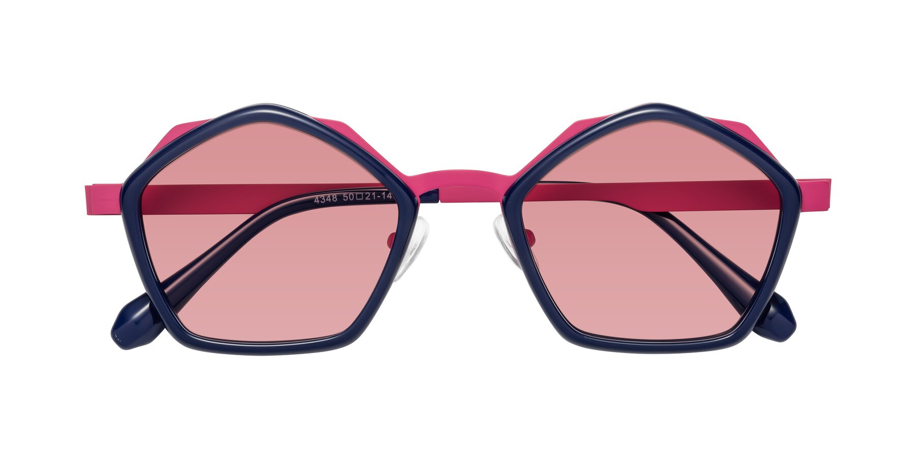 Folded Front of Sugar in Deep Blue-Magenta with Medium Garnet Tinted Lenses