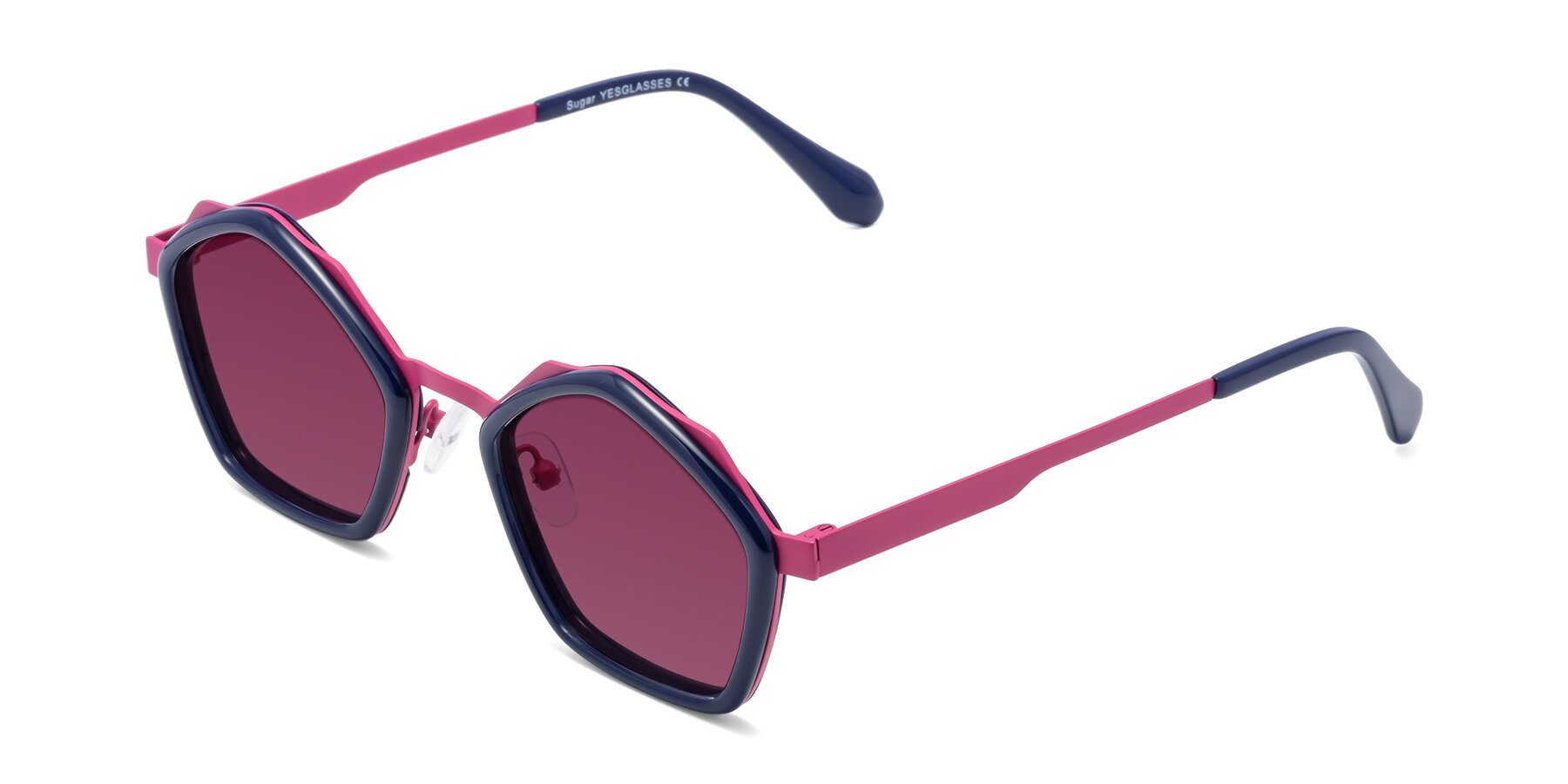 Angle of Sugar in Deep Blue-Magenta with Wine Tinted Lenses