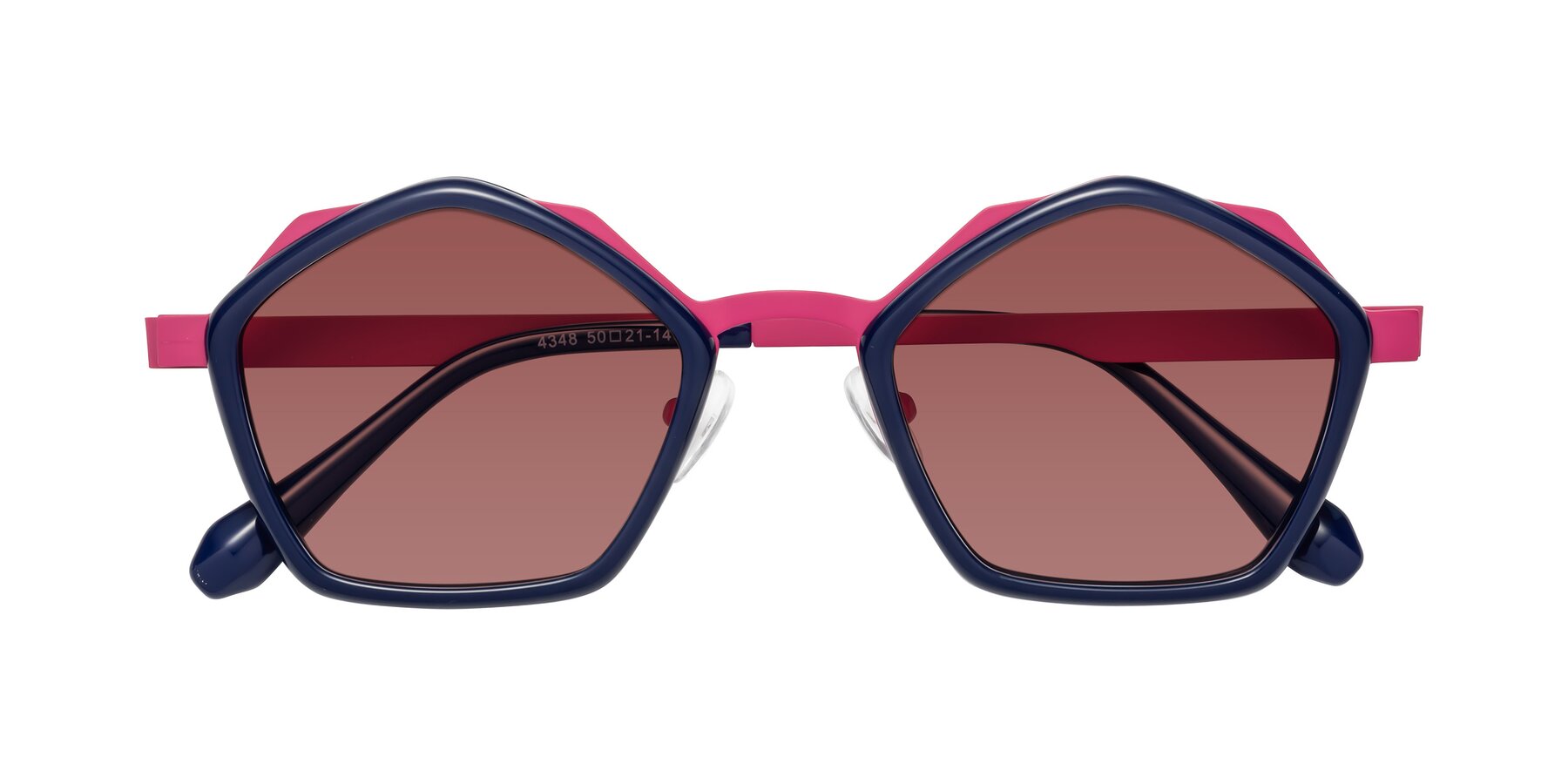 Folded Front of Sugar in Deep Blue-Magenta with Garnet Tinted Lenses