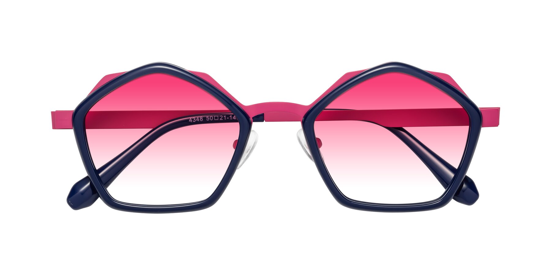 Folded Front of Sugar in Deep Blue-Magenta with Pink Gradient Lenses