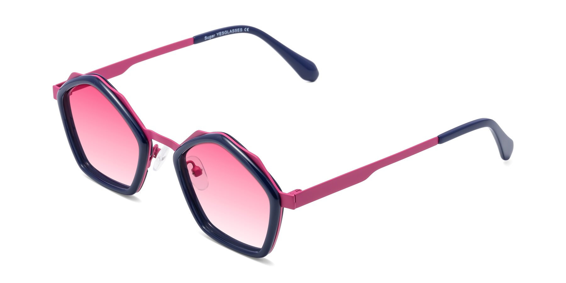 Angle of Sugar in Deep Blue-Magenta with Pink Gradient Lenses