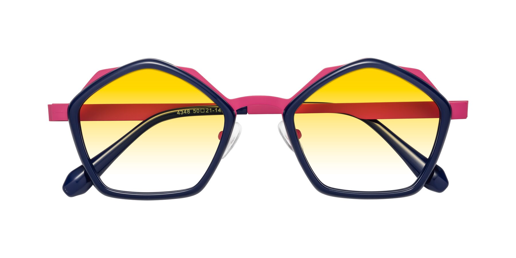 Folded Front of Sugar in Deep Blue-Magenta with Yellow Gradient Lenses