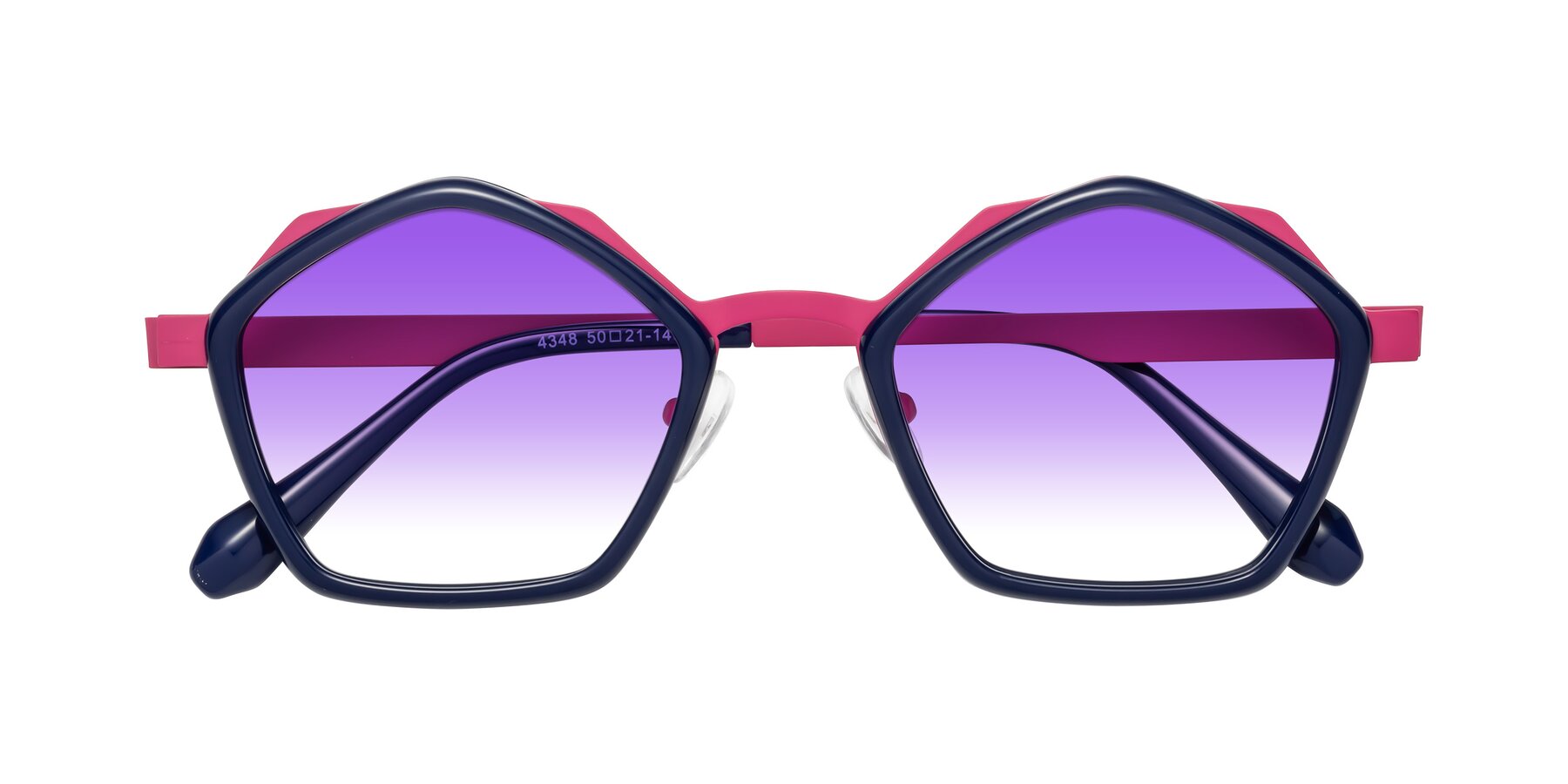 Folded Front of Sugar in Deep Blue-Magenta with Purple Gradient Lenses