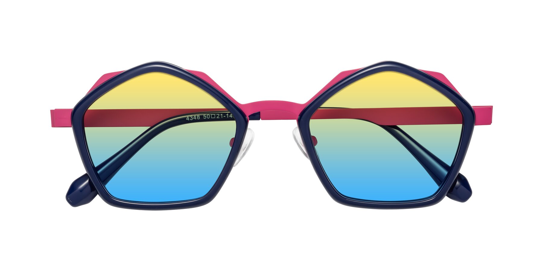 Folded Front of Sugar in Deep Blue-Magenta with Yellow / Blue Gradient Lenses