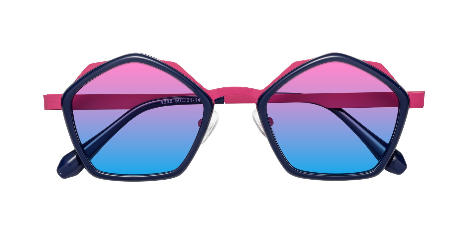 Folded Front of Sugar in Deep Blue-Magenta with Pink / Blue Gradient Lenses