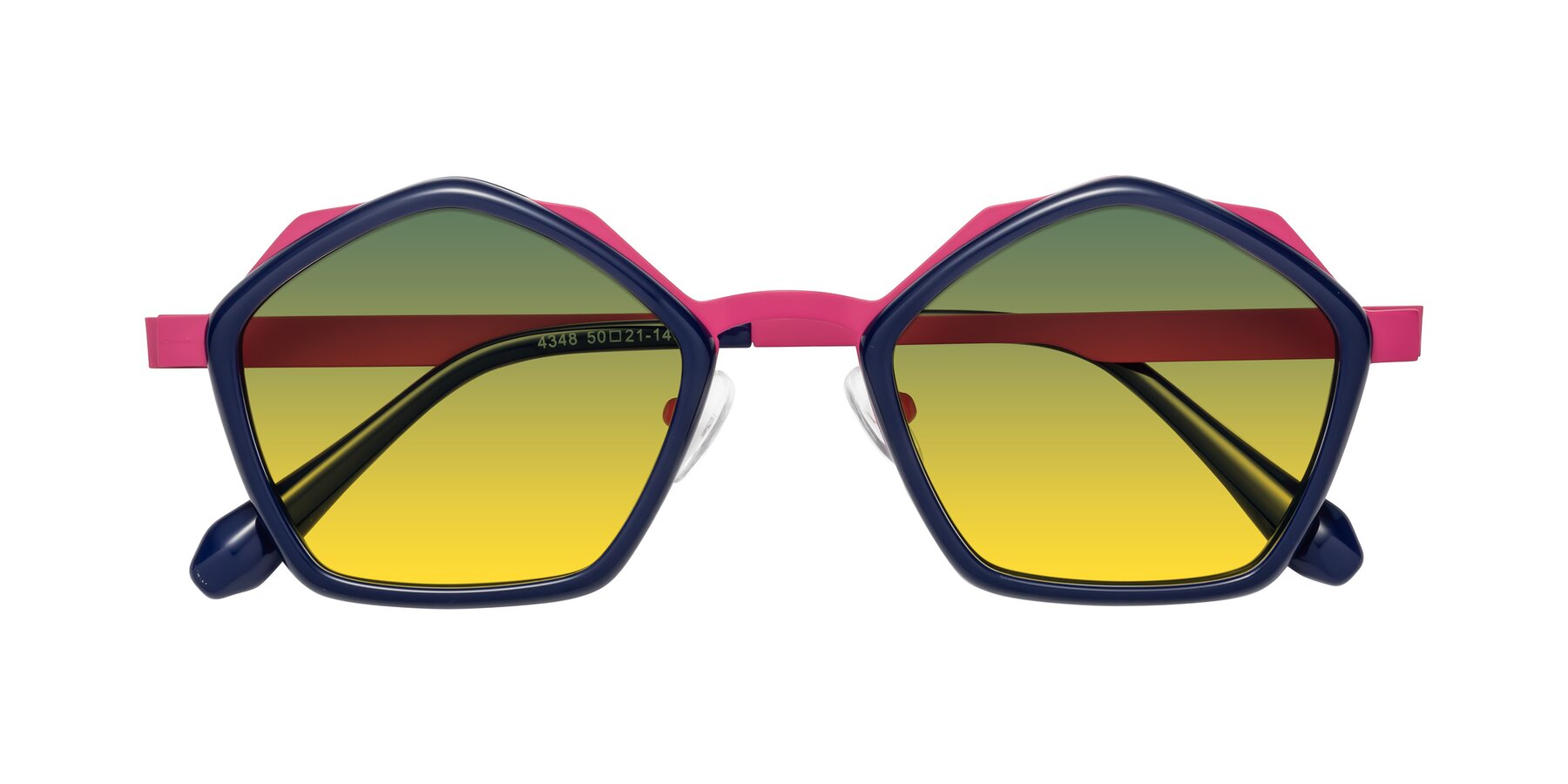 Folded Front of Sugar in Deep Blue-Magenta with Green / Yellow Gradient Lenses