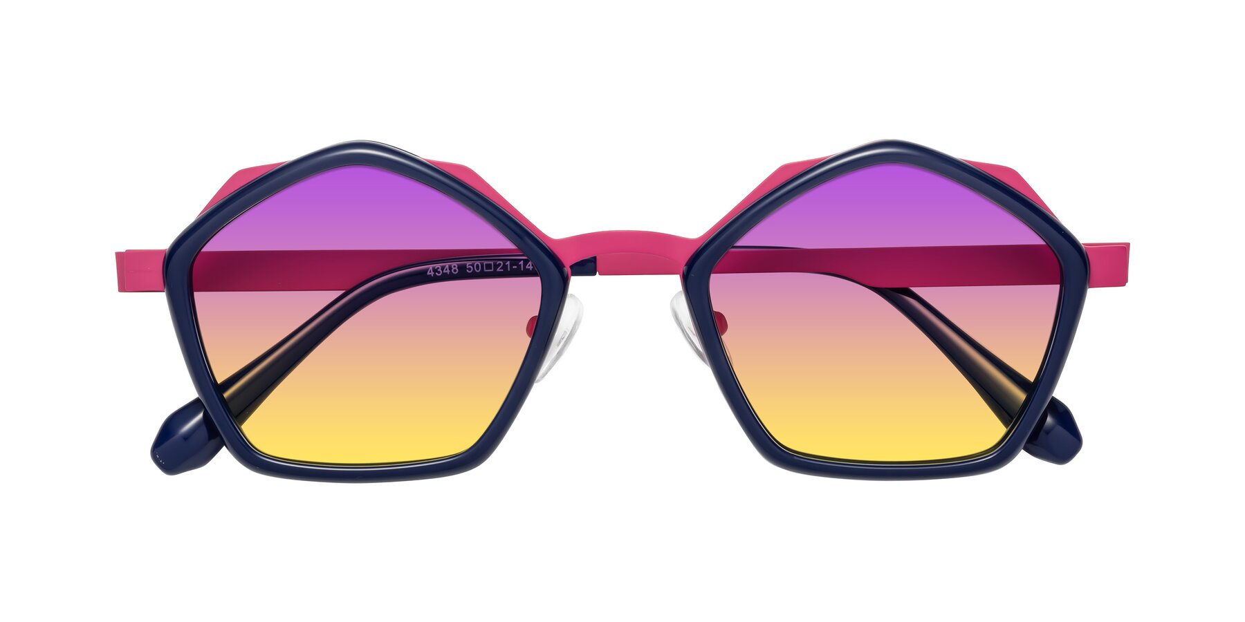 Folded Front of Sugar in Deep Blue-Magenta with Purple / Yellow Gradient Lenses